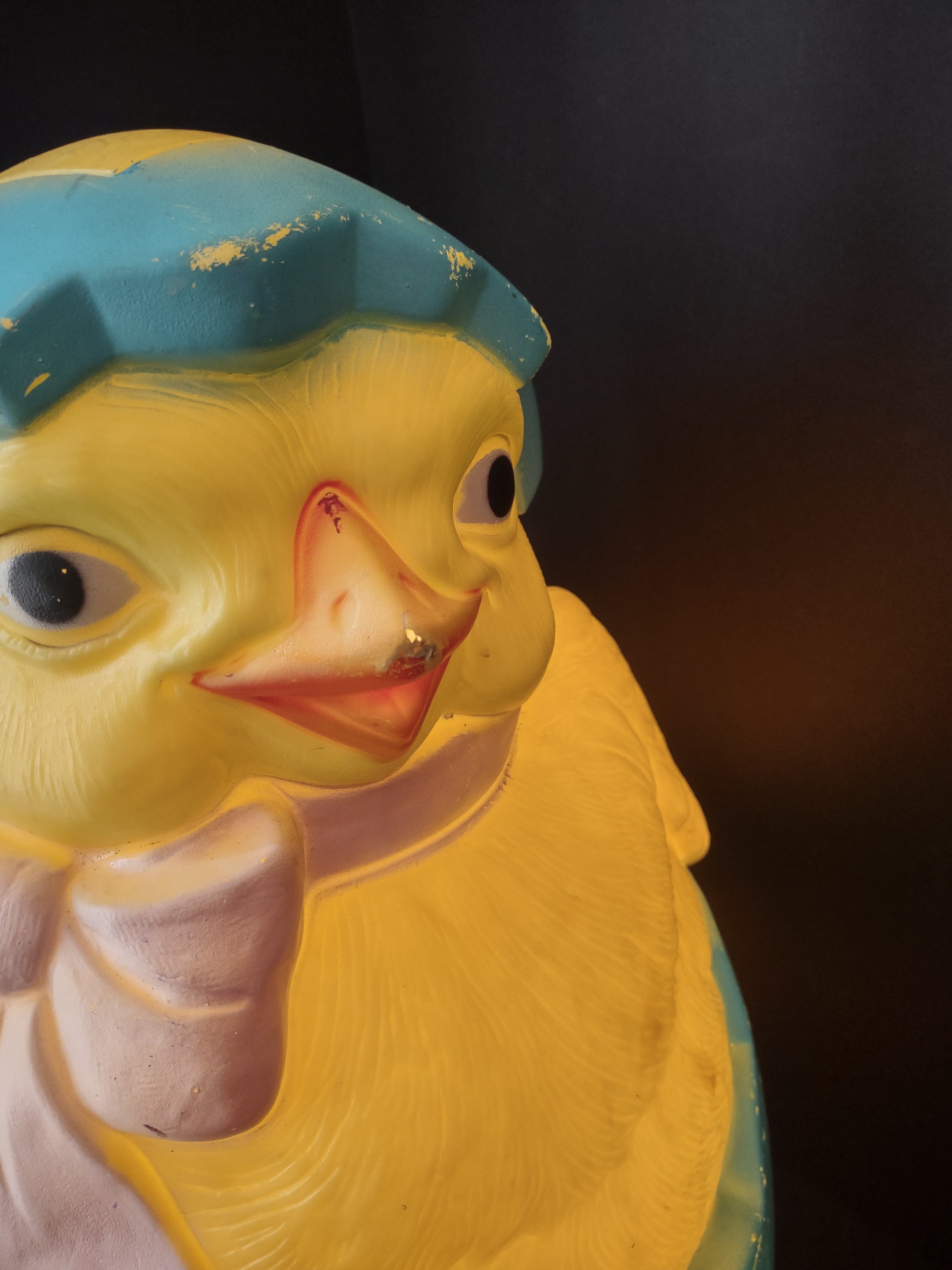 Vintage Easter Chick in Egg Lighted Blow Mold 22” Damaged Nose (lot 2542c)