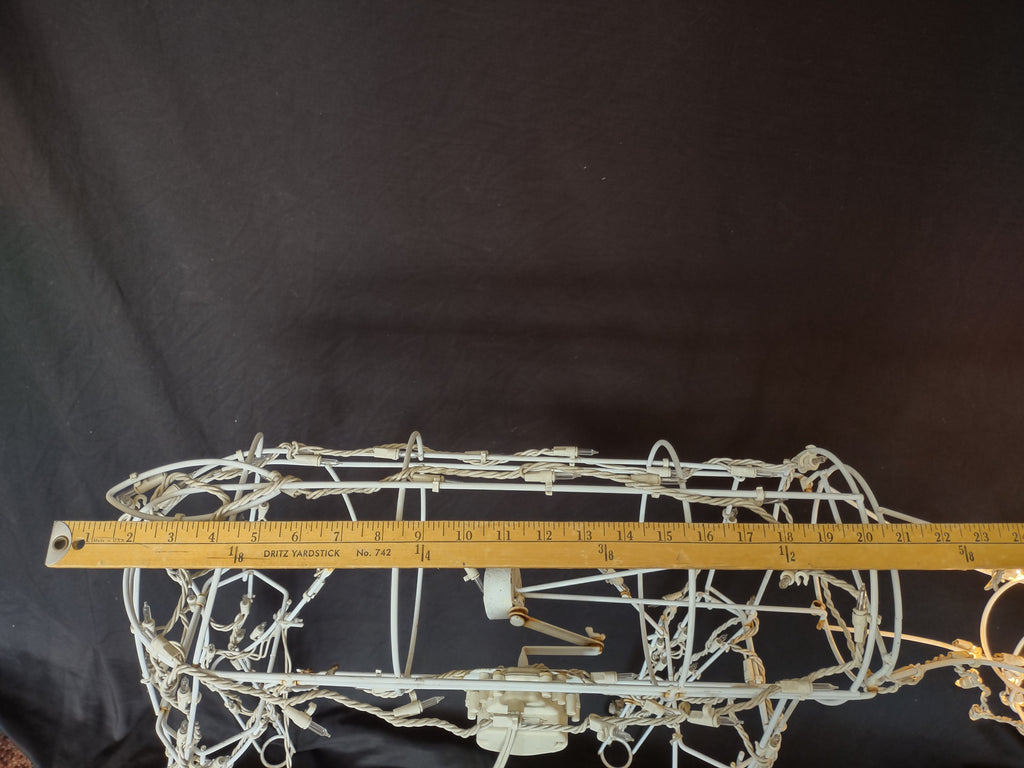 Vintage Outdoor White Wire Deer IMPERFECT Head Moves 25" (lot 3042c)