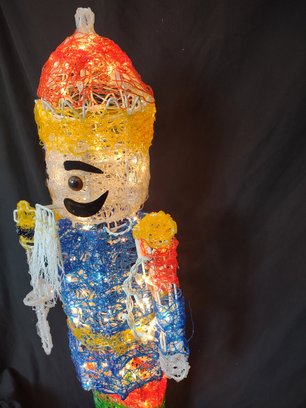 Vintage Christmas Lighted Nutcracker 40" Icee Friend IMPERFECT (lot 3160c)