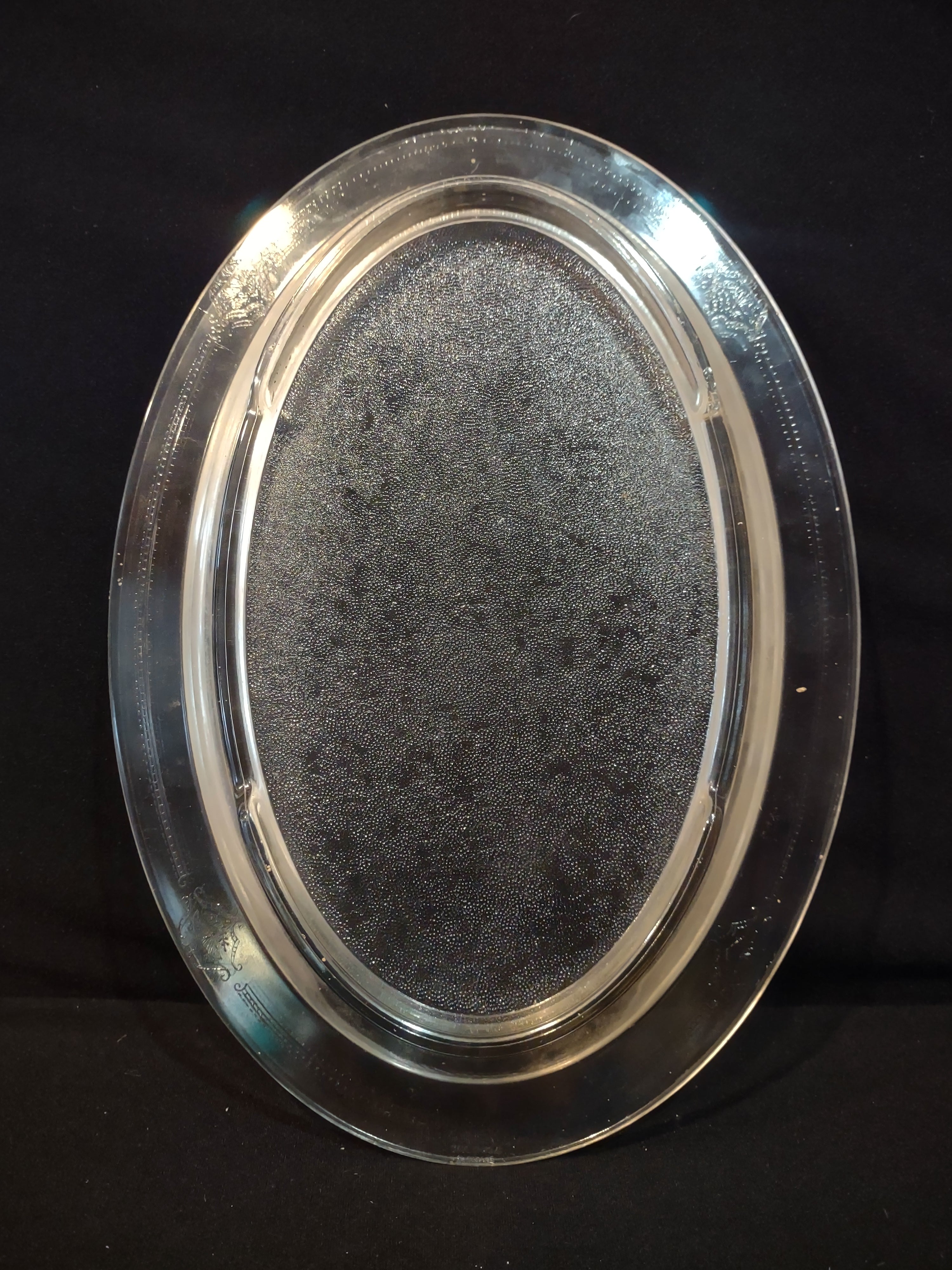 Vintage Glasbake Oval Serving Tray Clear Glass 15"x11" (lot 3244)