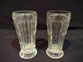 Vintage Retro MCM 4-1/2" Tall Jeannette Clear Glass x 2 (lot 5159)