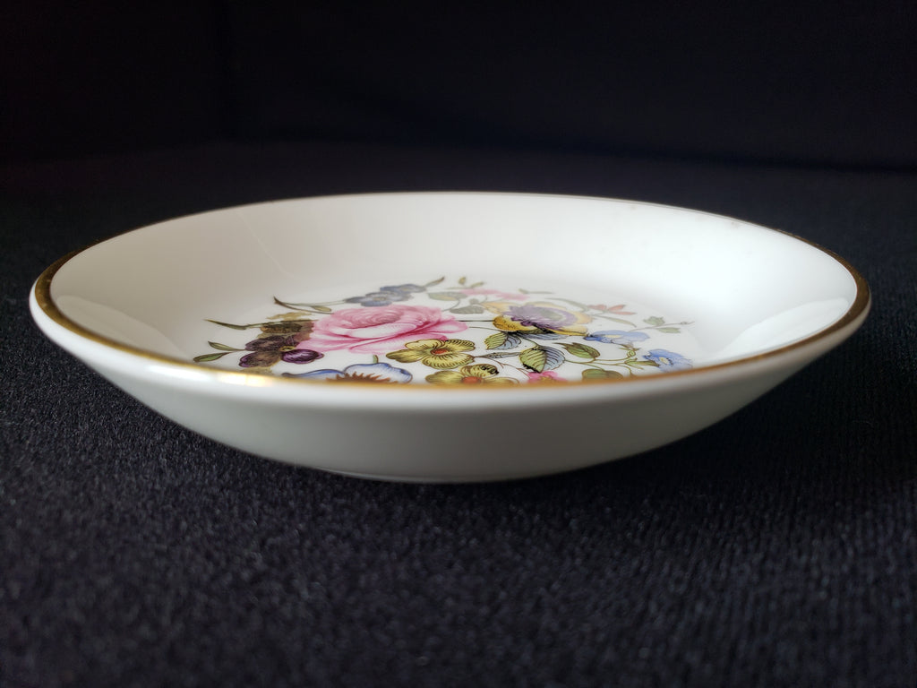 Vintage Royal Worcester Flower Roses Design Coaster Small Dish 4" (lot 2065)