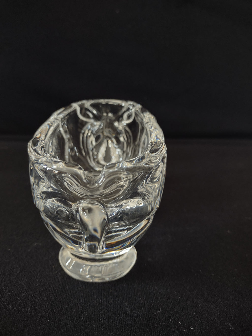 Cofrac Verrier France Art Glass Crystal Trinket Dish AshTray Rhinoceros (Lot3291