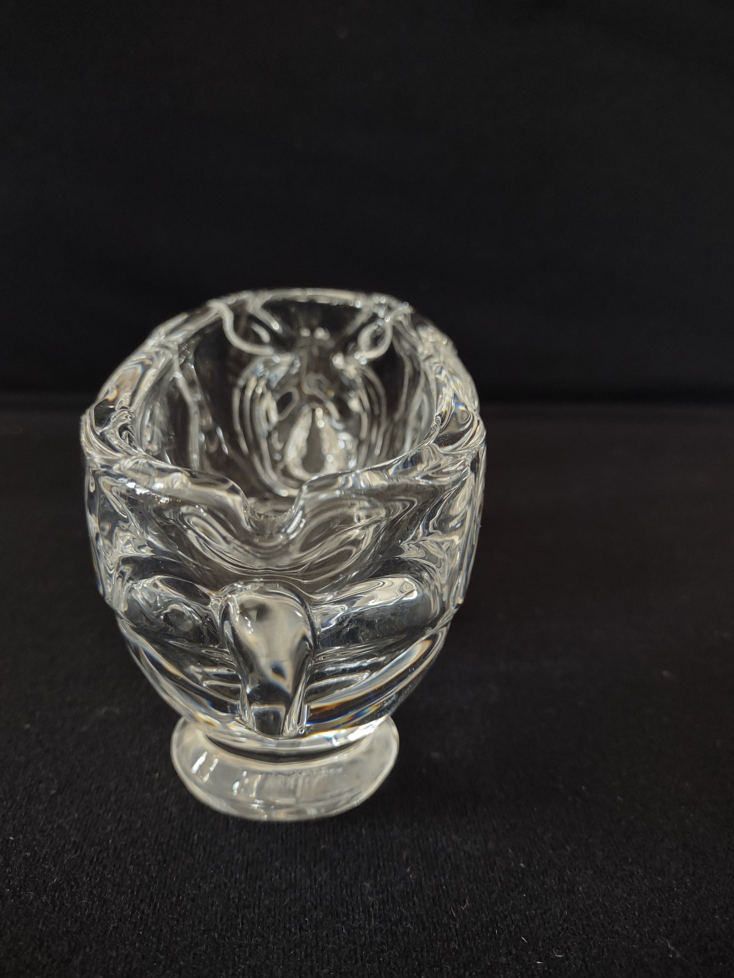 Cofrac Verrier France Art Glass Crystal Trinket Dish AshTray Rhinoceros (Lot3291