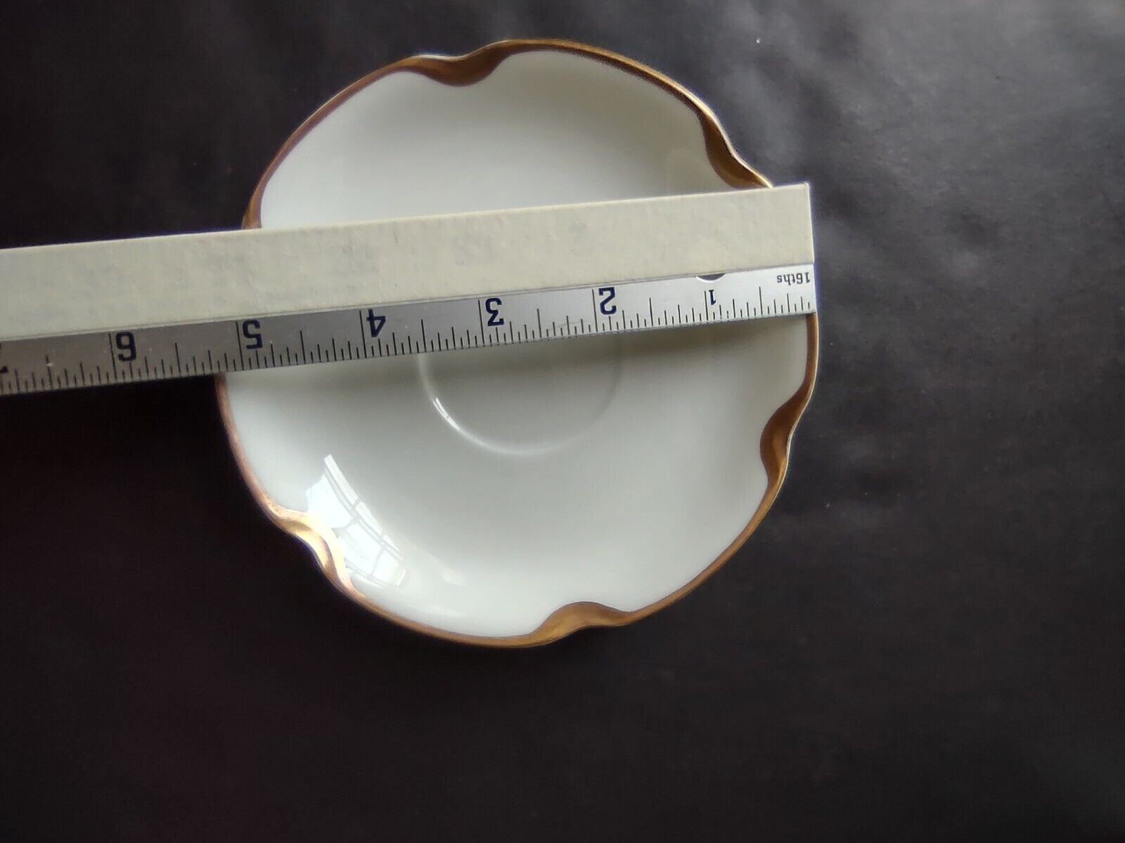 Haviland Limoges Silver Anniversary Gold Trim Saucer Plate 5-3/8" (lot 661)