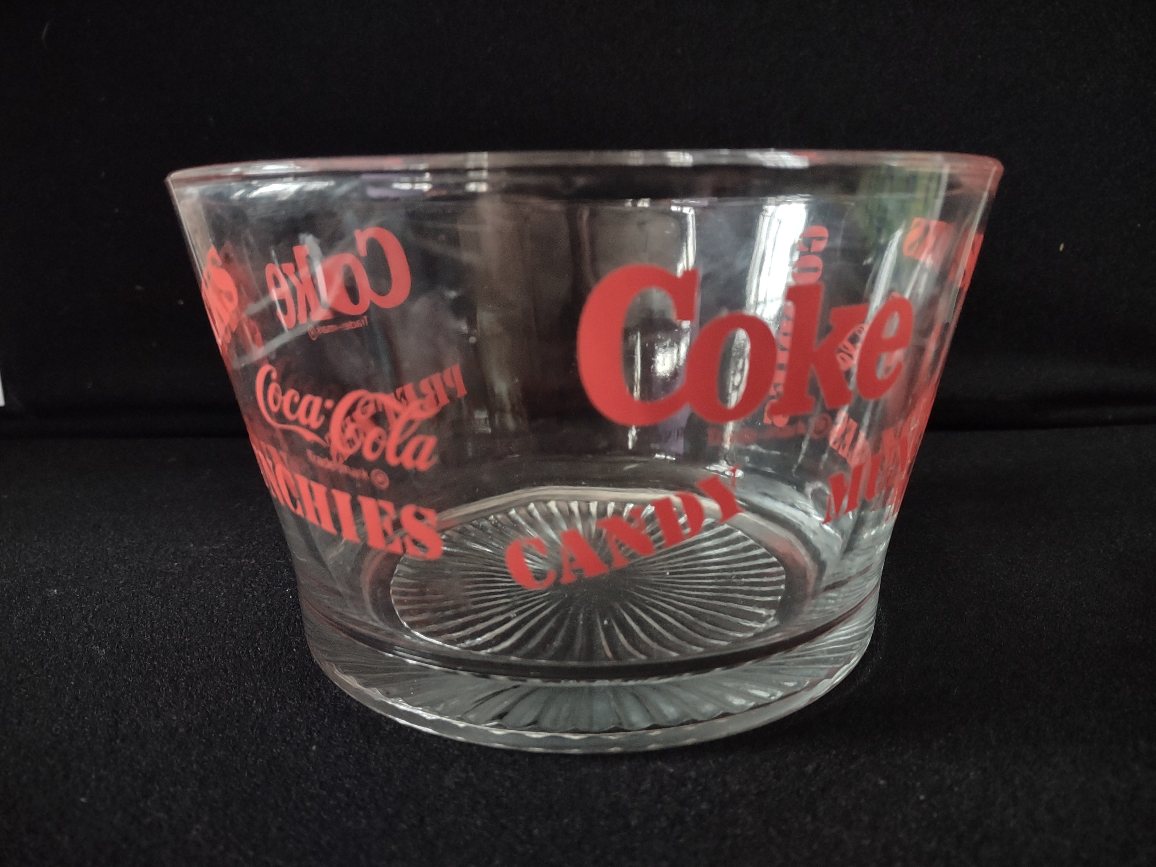 Vintage Coca-Cola Glass Candy Snack Bowl7" (lot 5410 )