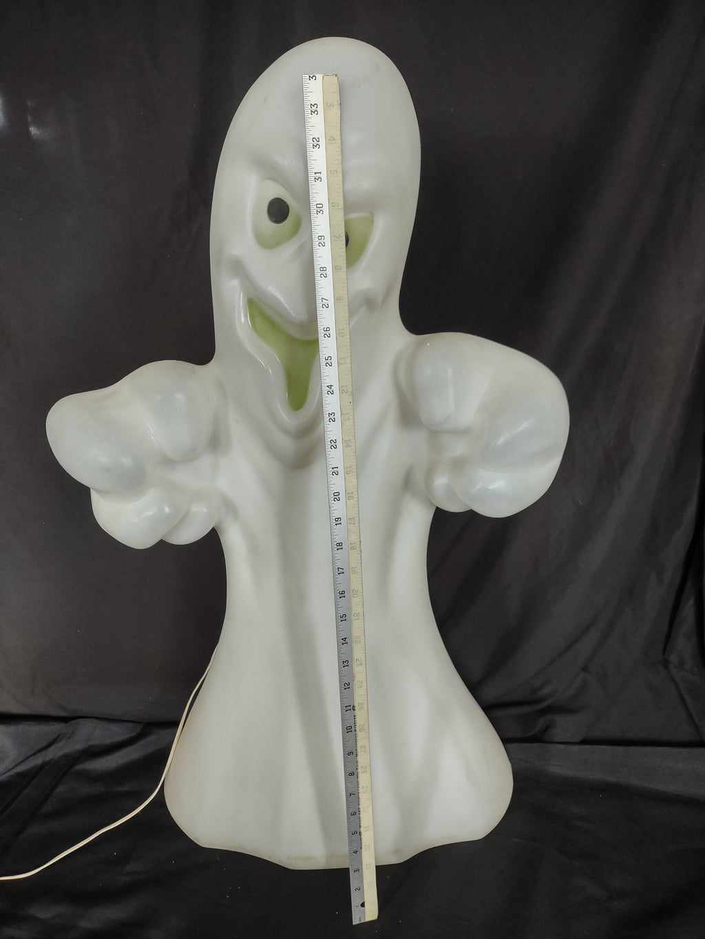 Vintage General Foam Green Eyes Mouth Ghost Blow Mold Halloween 36" (lot 3256j)