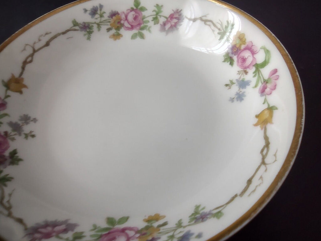 Vintage GDA Limoges Gold Coupe Cranberry Bowl 5" French Chick Cottage (lot 692)