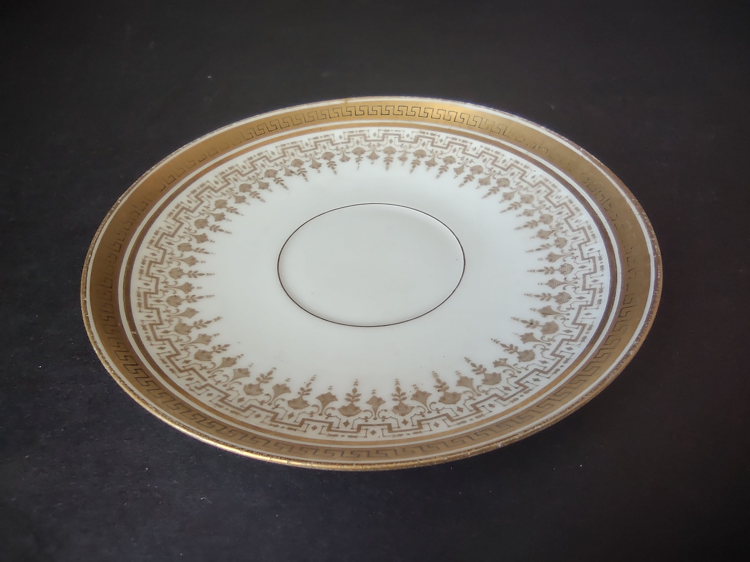 Delinieres Haviland Limoges Saucer ONLY Gold Black Decor (lot 1070)