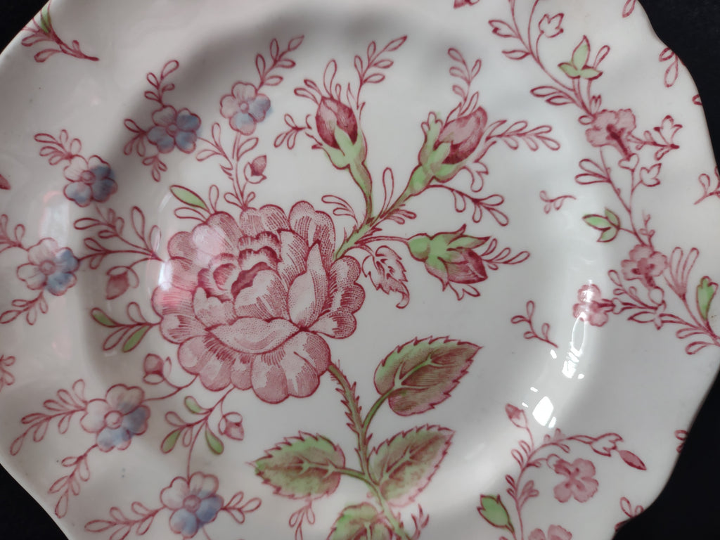 Vintage Johnson Brothers Black Stamp Small Plate x 2 Chintz (lot 5700)