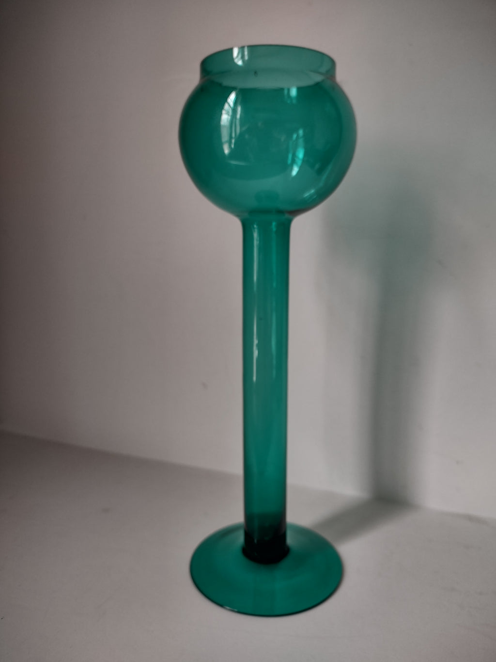 Vintage Floating Candle Juniper Green 12" Glass Candle Holder (lot 2744)