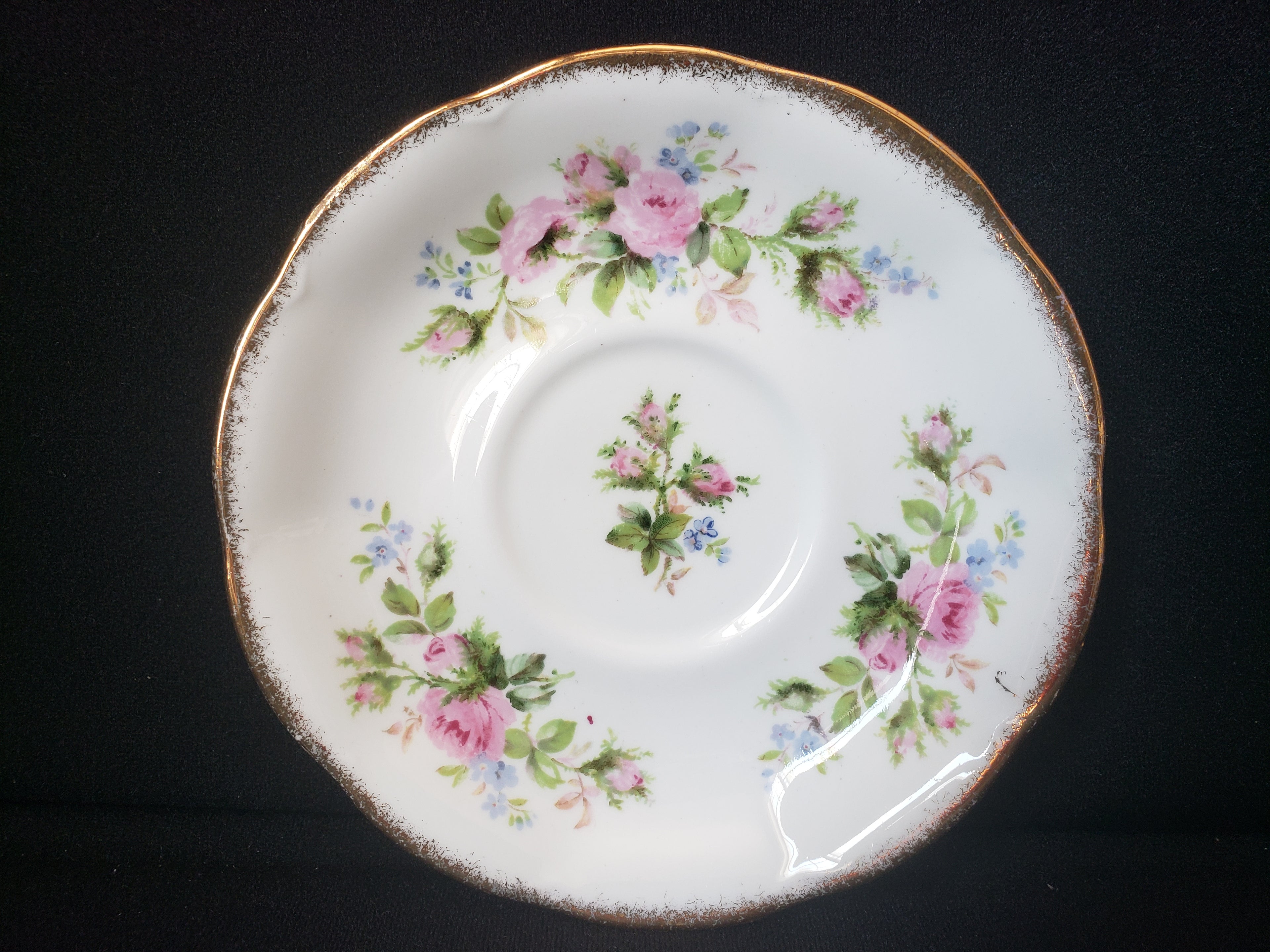 Vintage Royal Albert Bone China Moss Rose Saucer ONLY (lot 2017)