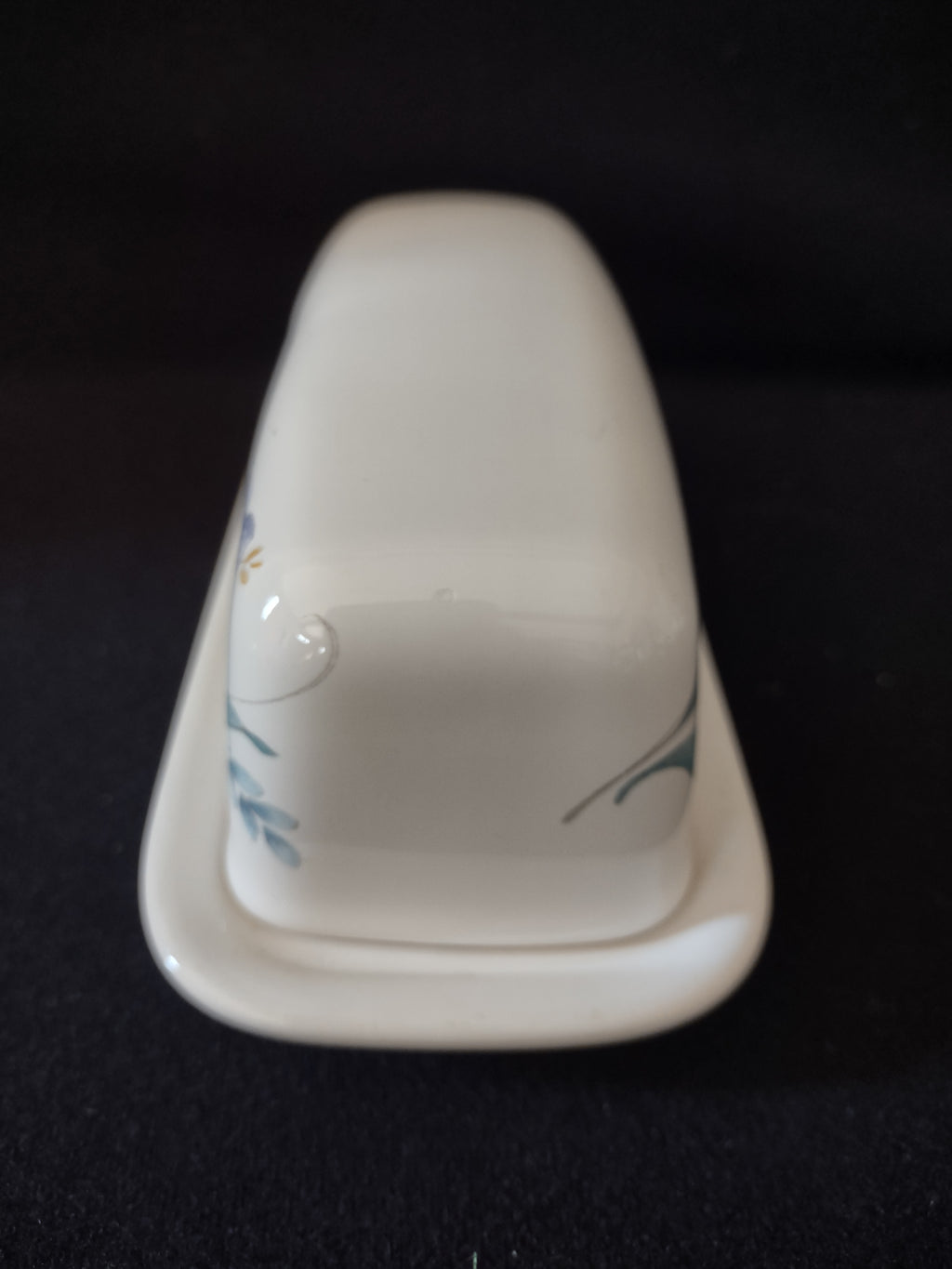 Vintage Pfaltzgraff Covered Butter Dish April Flower Pink Lavender Aqua(Lot 5025