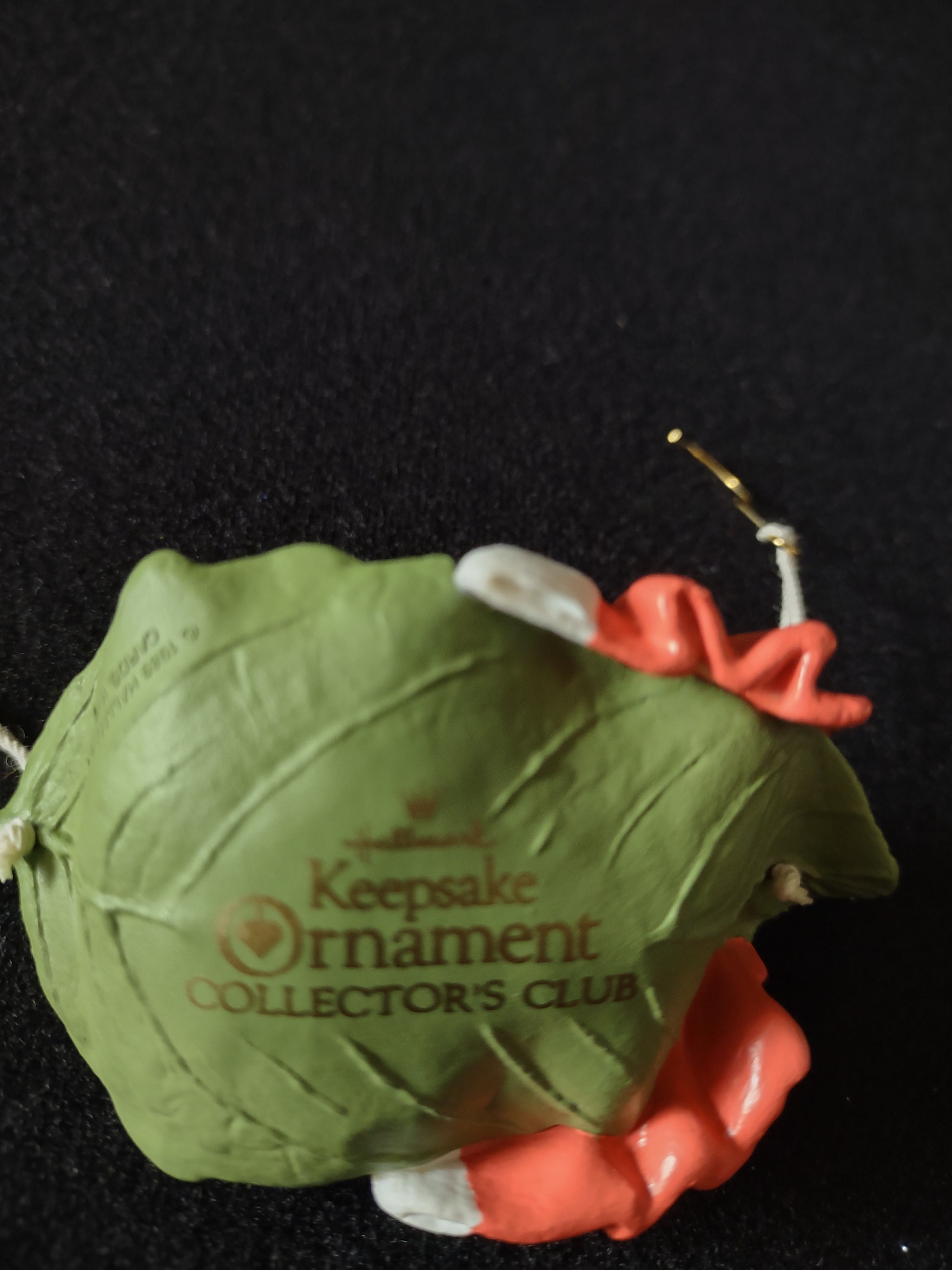 Vintage 1989 Hallmark Collect Dream Club Ornament Mouse Leaf Hammock (Lot 4791)