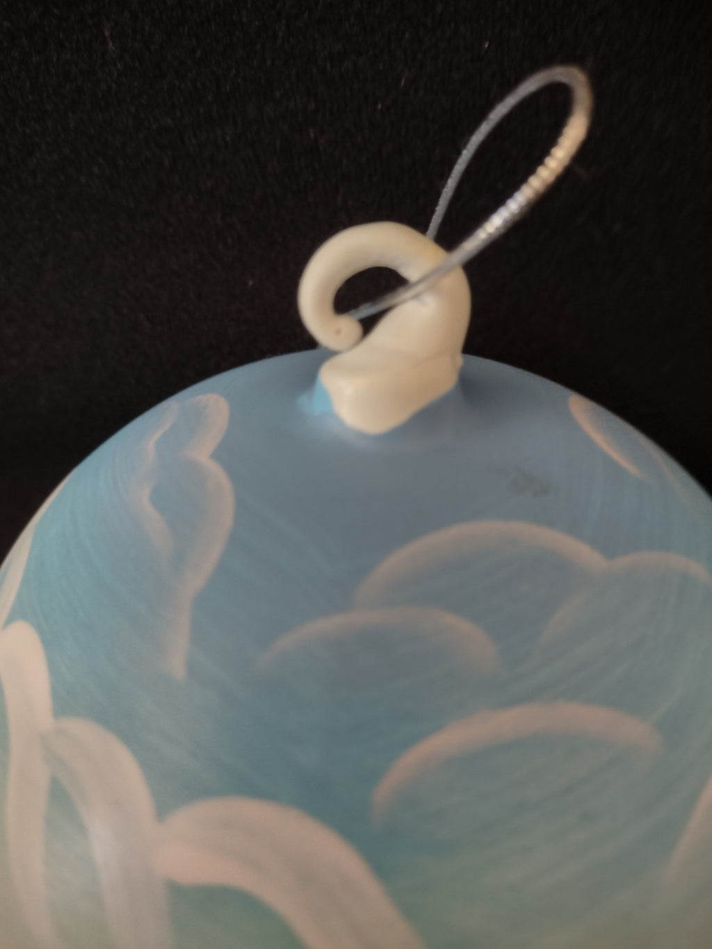 Christmas Glass Ornament House Snow Pine Tree Winter Scene (Lot 4165)