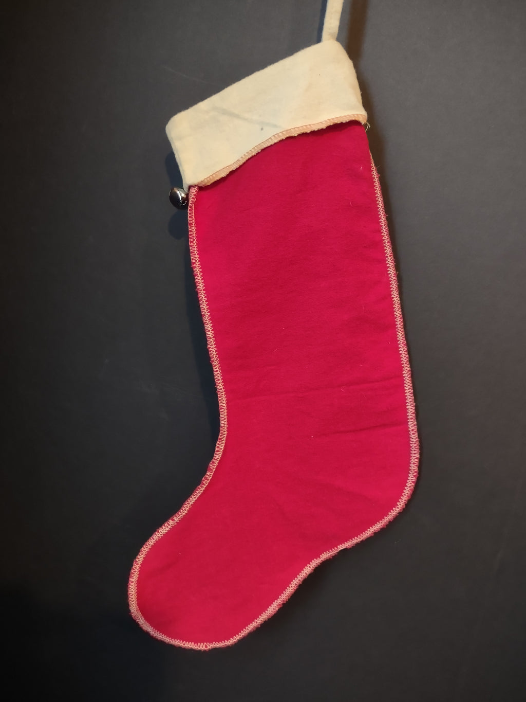 Vintage Christmas Good Dog Stocking with Santa Bells 16" (lot 3370)