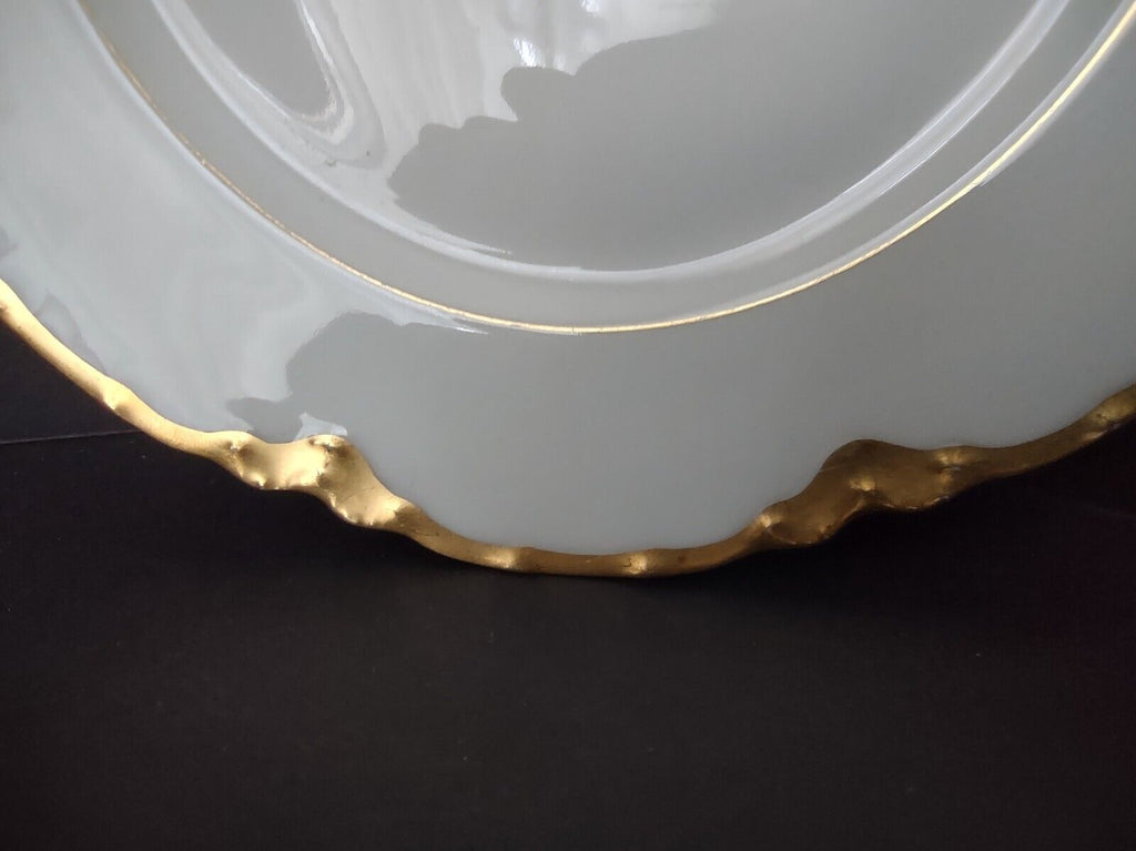 Haviland Limoges France Dessert Plate White & Heavy Gold Trim H808 (lot 700)
