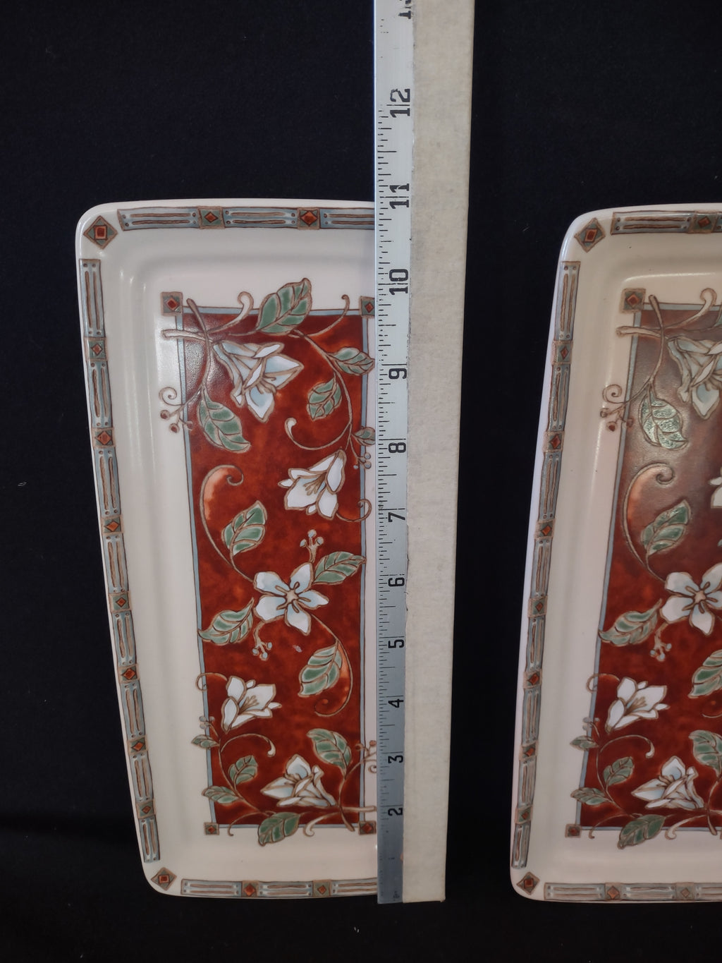 Vintage Pfaltzgraff USA Small Serving Platter x 2 Mission Flower (lot 5271)