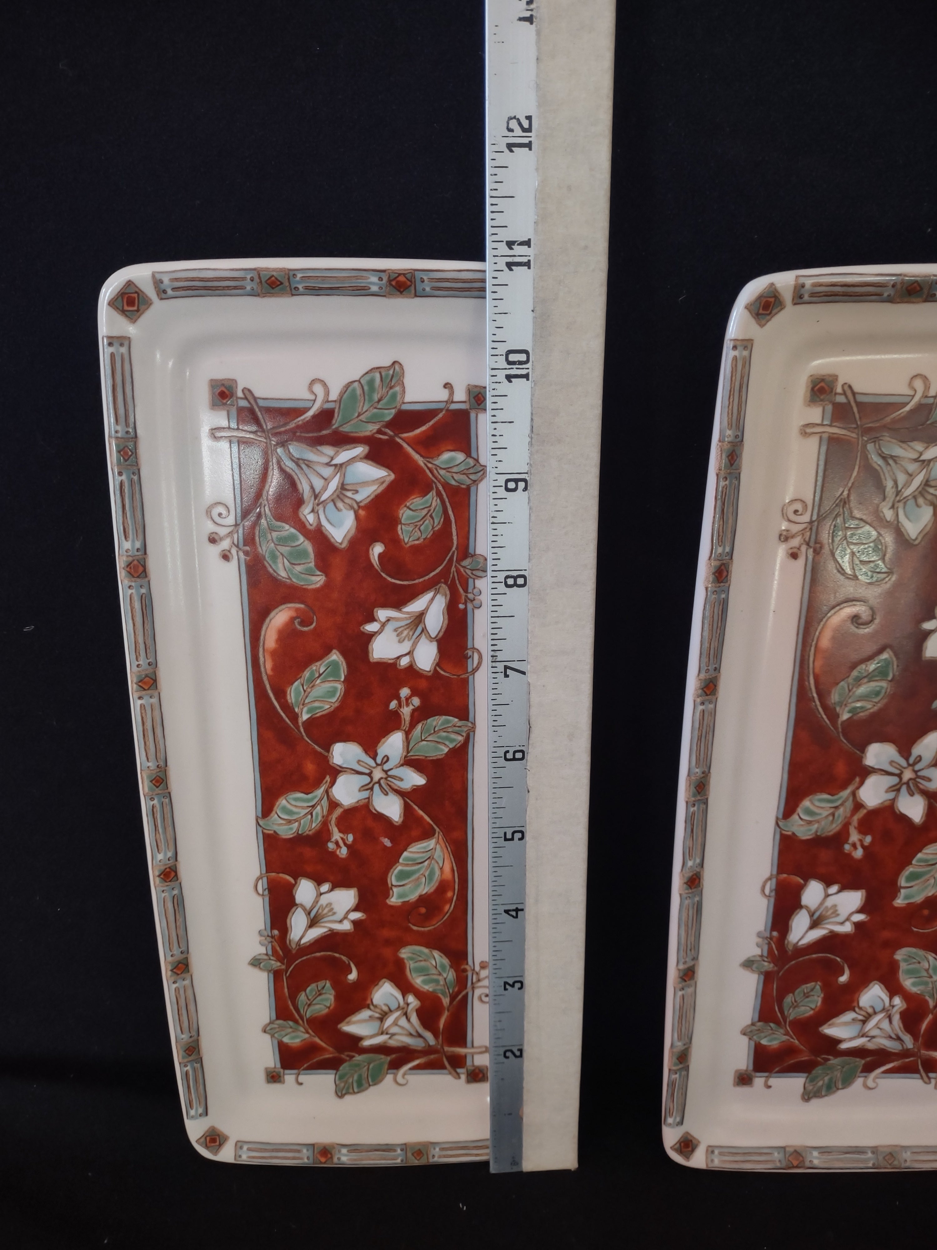 Vintage Pfaltzgraff USA Small Serving Platter x 2 Mission Flower (lot 5271)