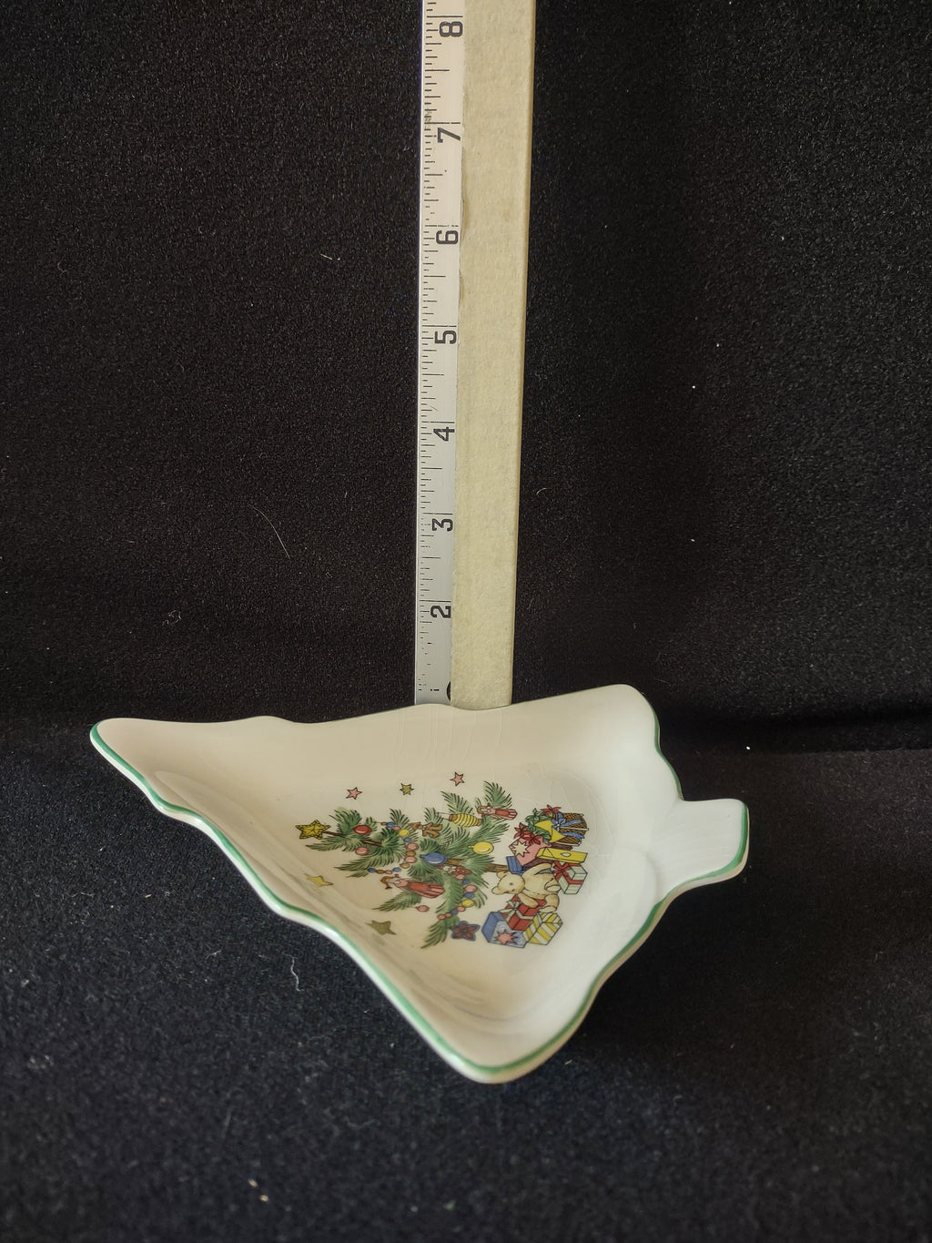 Vintage Nikko Japan Small Candy Dish Christmas Tree x 3 Some CRAZING (Lot 4821)