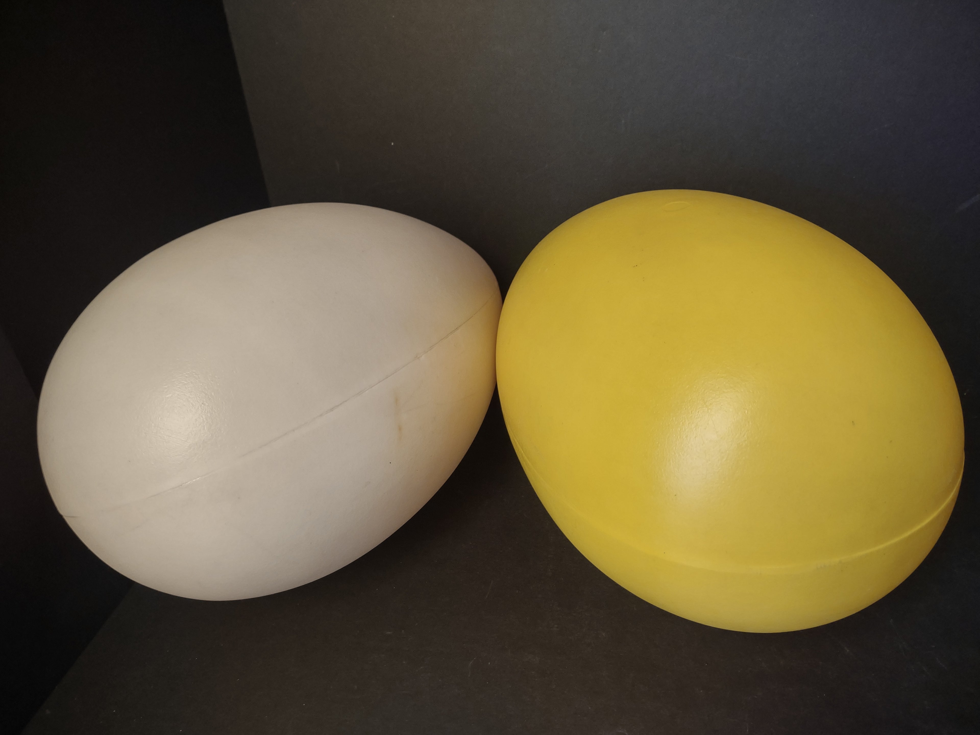 Vintage Blow Mold Easter Egg light Pink Yellow 14" (lot 1474)