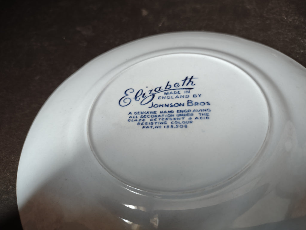 Vintage Ironstone Elizabeth Blue England Johnson Bros Bread Plate x 4 (lot 5553)