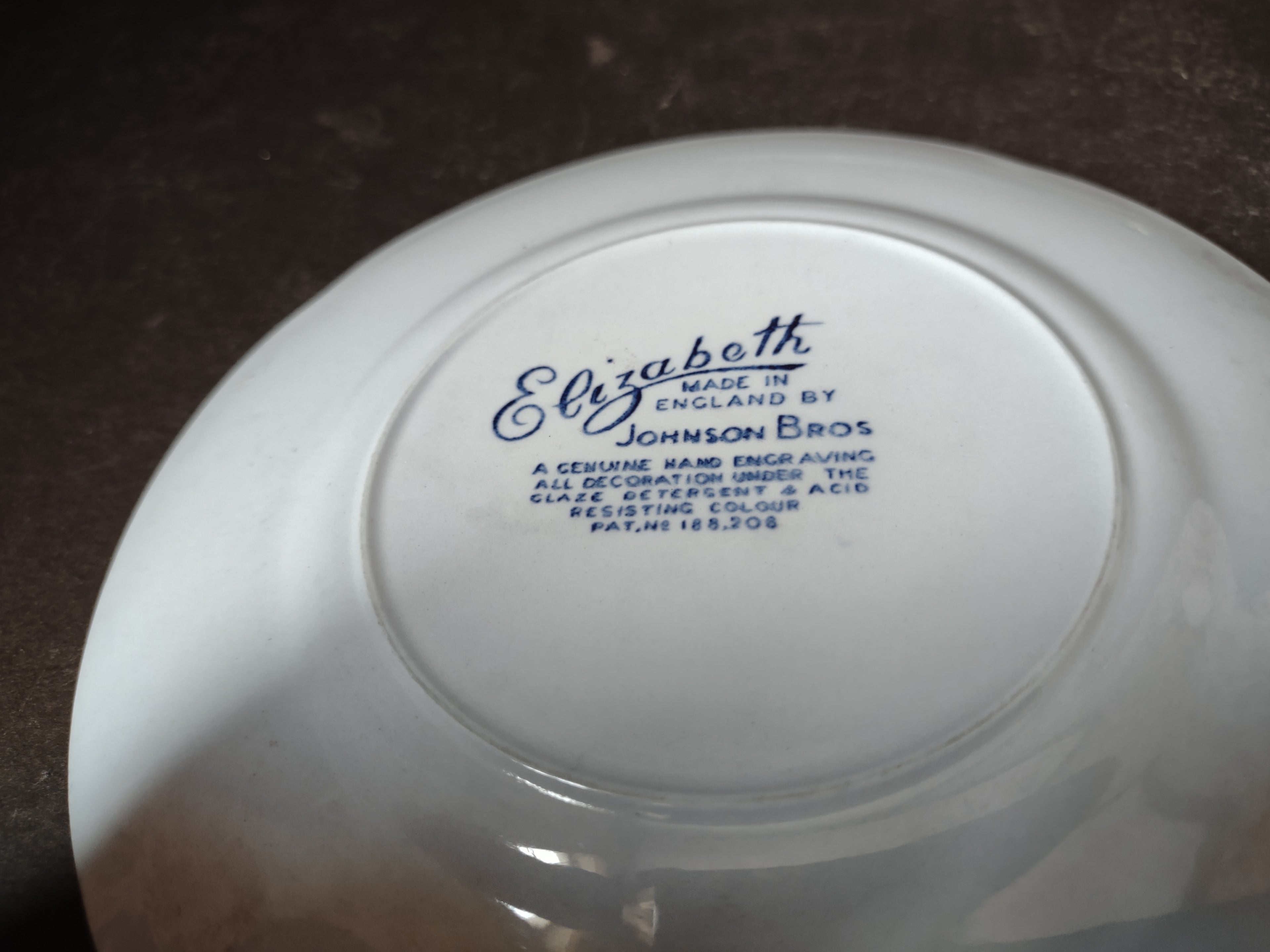 Vintage Ironstone Elizabeth Blue England Johnson Bros Bread Plate x 4 (lot 5553)
