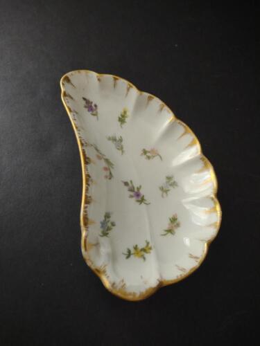 Vintage Haviland Limoges Bone Dish Flower Gold Trim (lot 785)