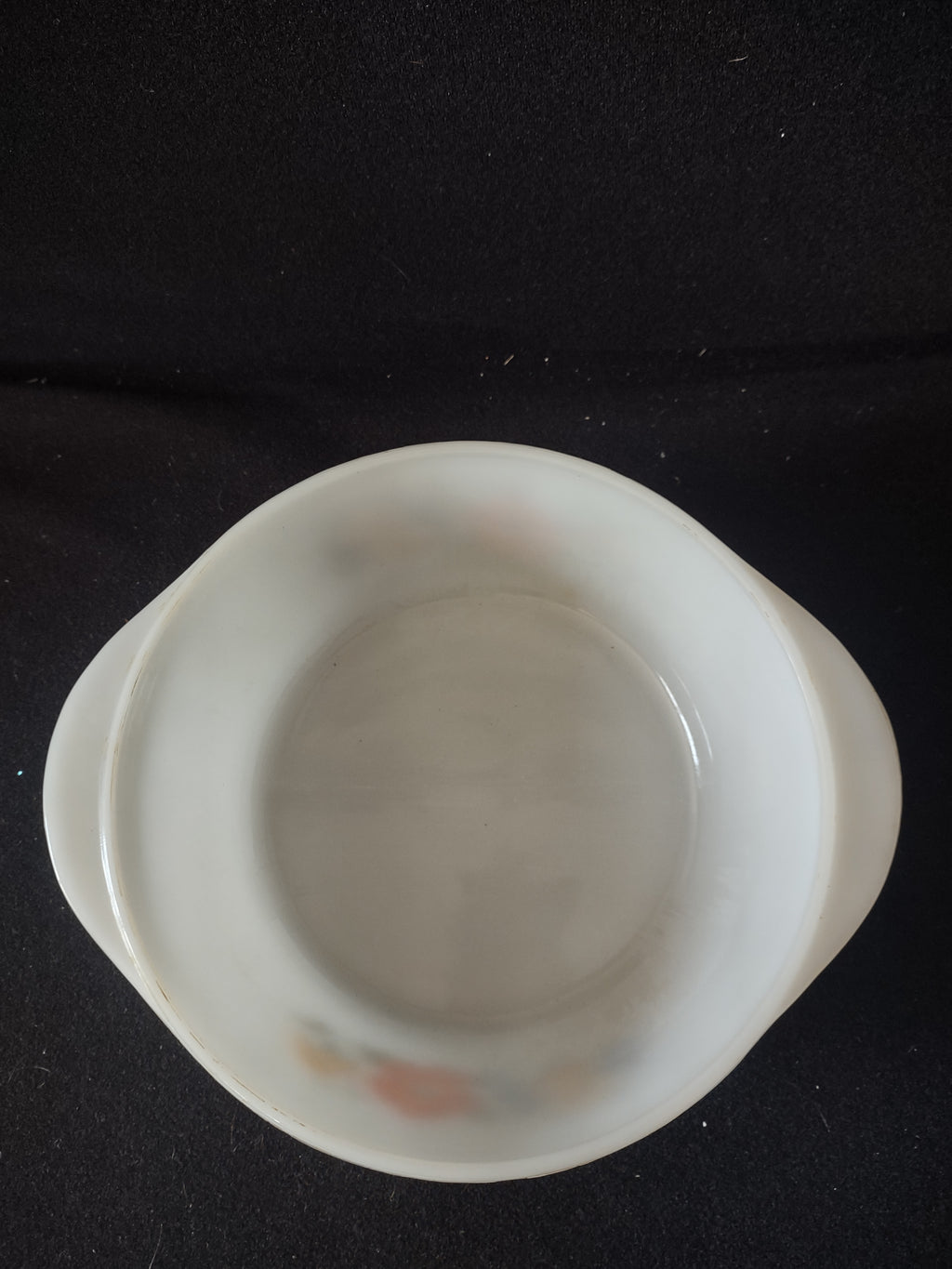 Vintage Glasbake 2 Qt Casserole Orange Bluebell Wildflowers (Lot 5133)