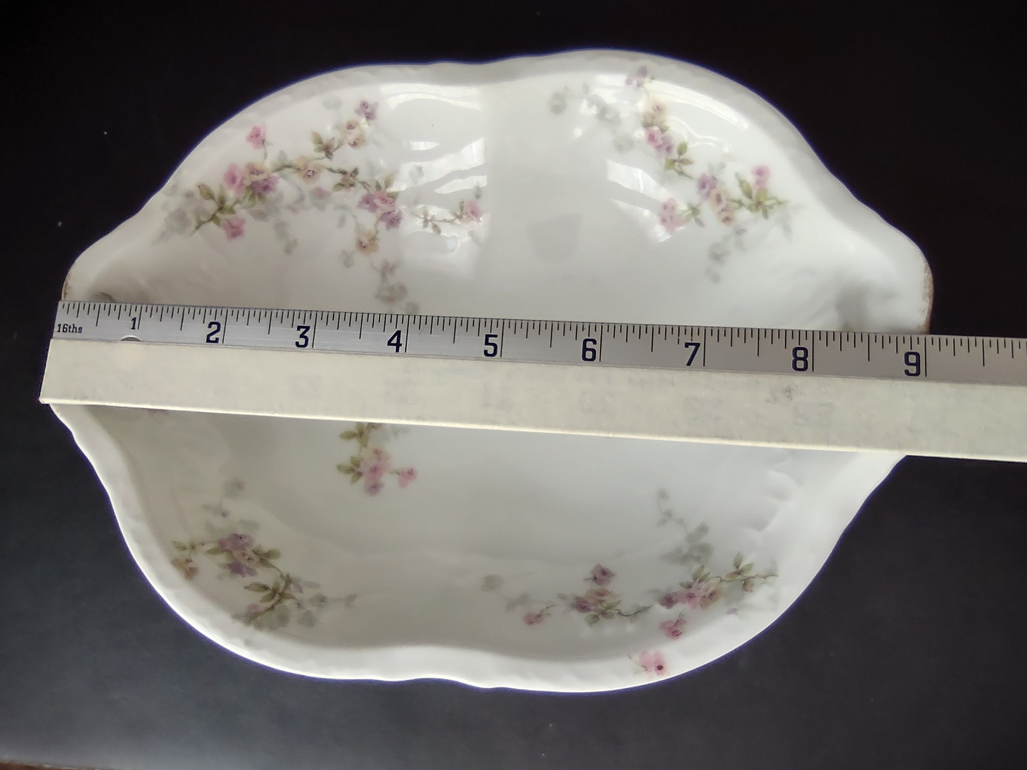 Haviland Limoges Serving Bowl Platter Pink Purple Yellow Rose (lot 842)