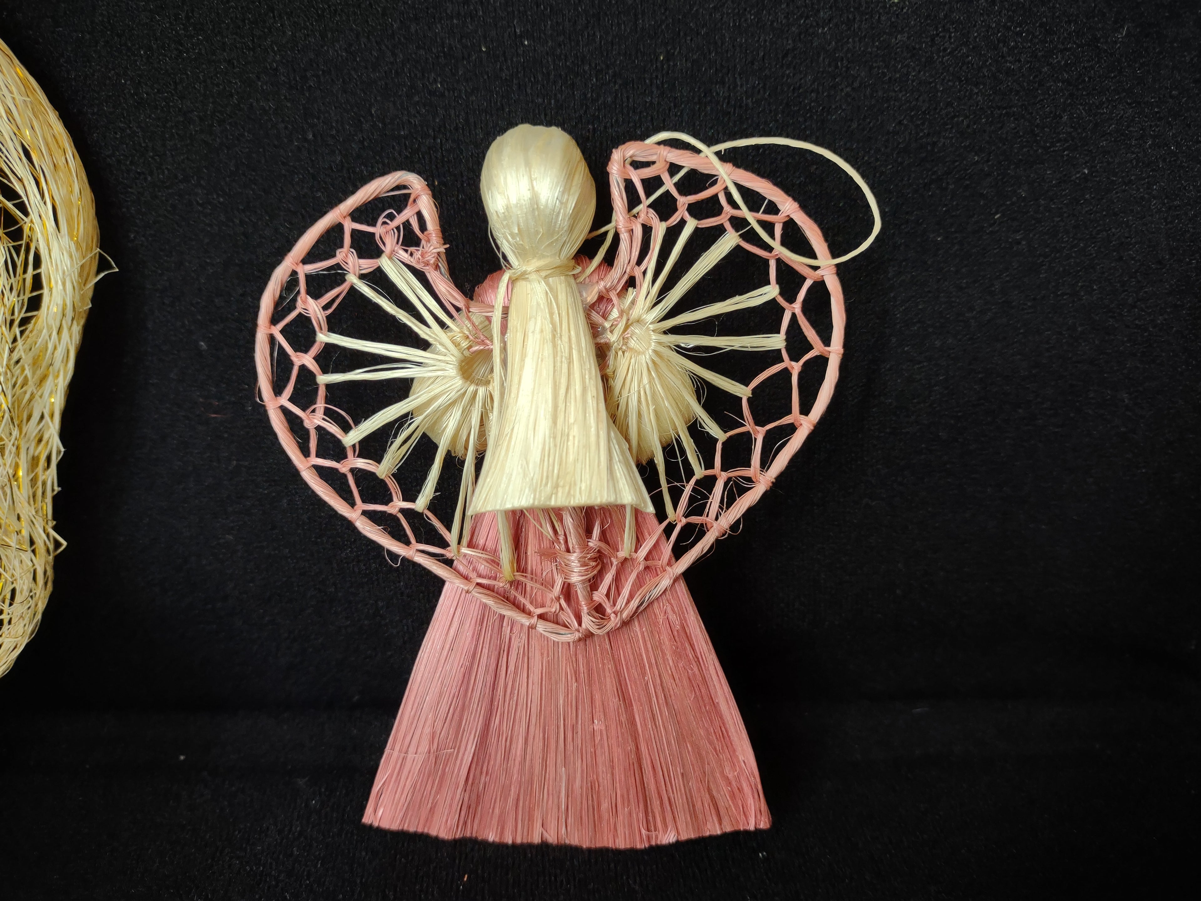 Set of 4 Straw Angels Christmas Ornament (lot 1759)