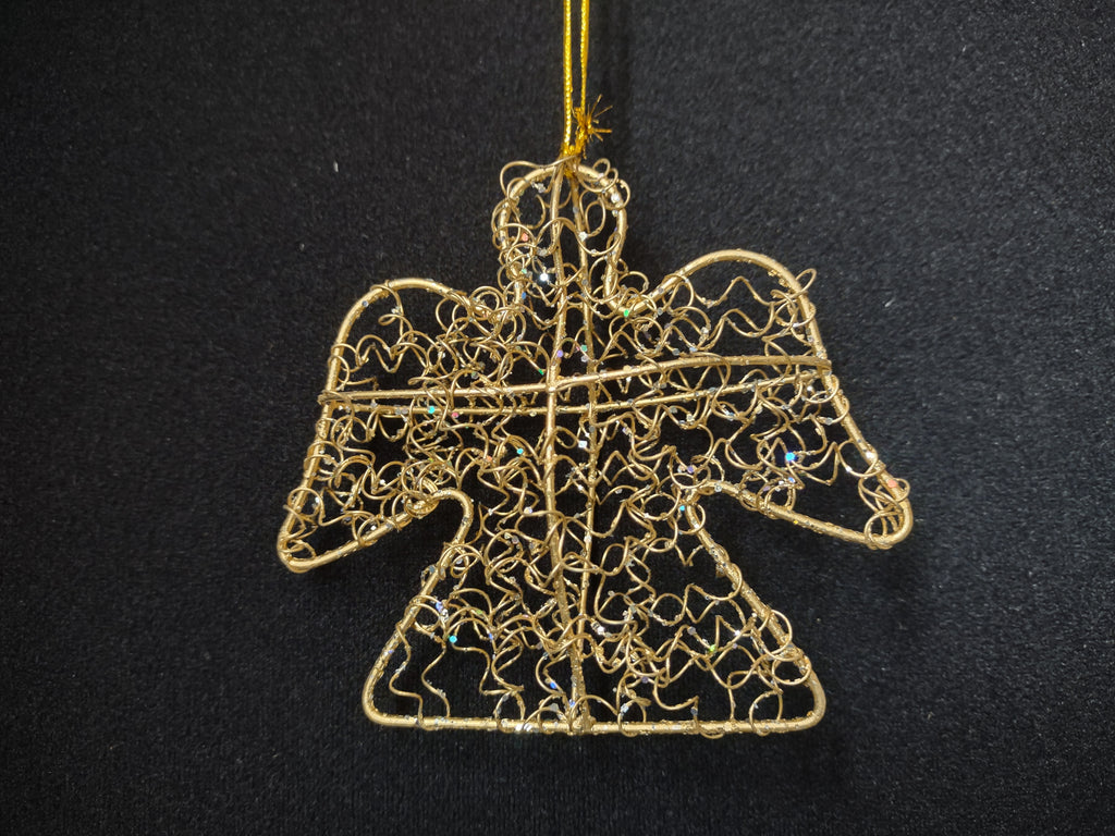Lot of 12 Christmas 4" Angel Ornaments Golden Color (lot 1586)