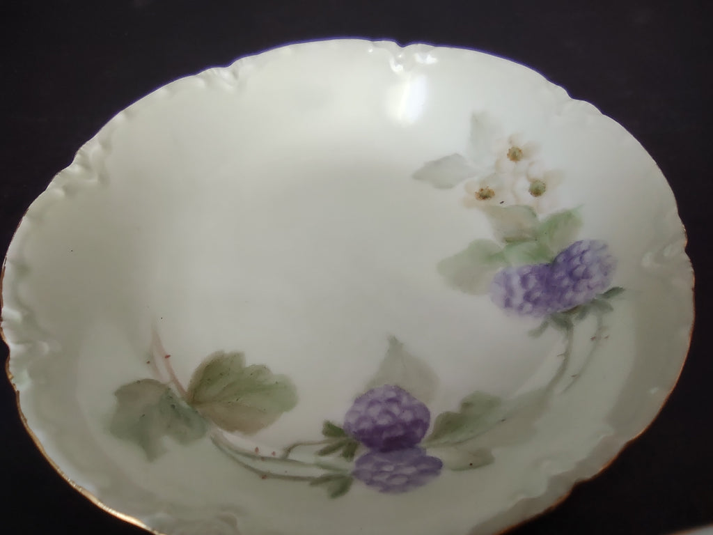 Haviland Limoges French Cottage Shabby Chic 3 x Blue Berry Bowl 5" (lot 1098)