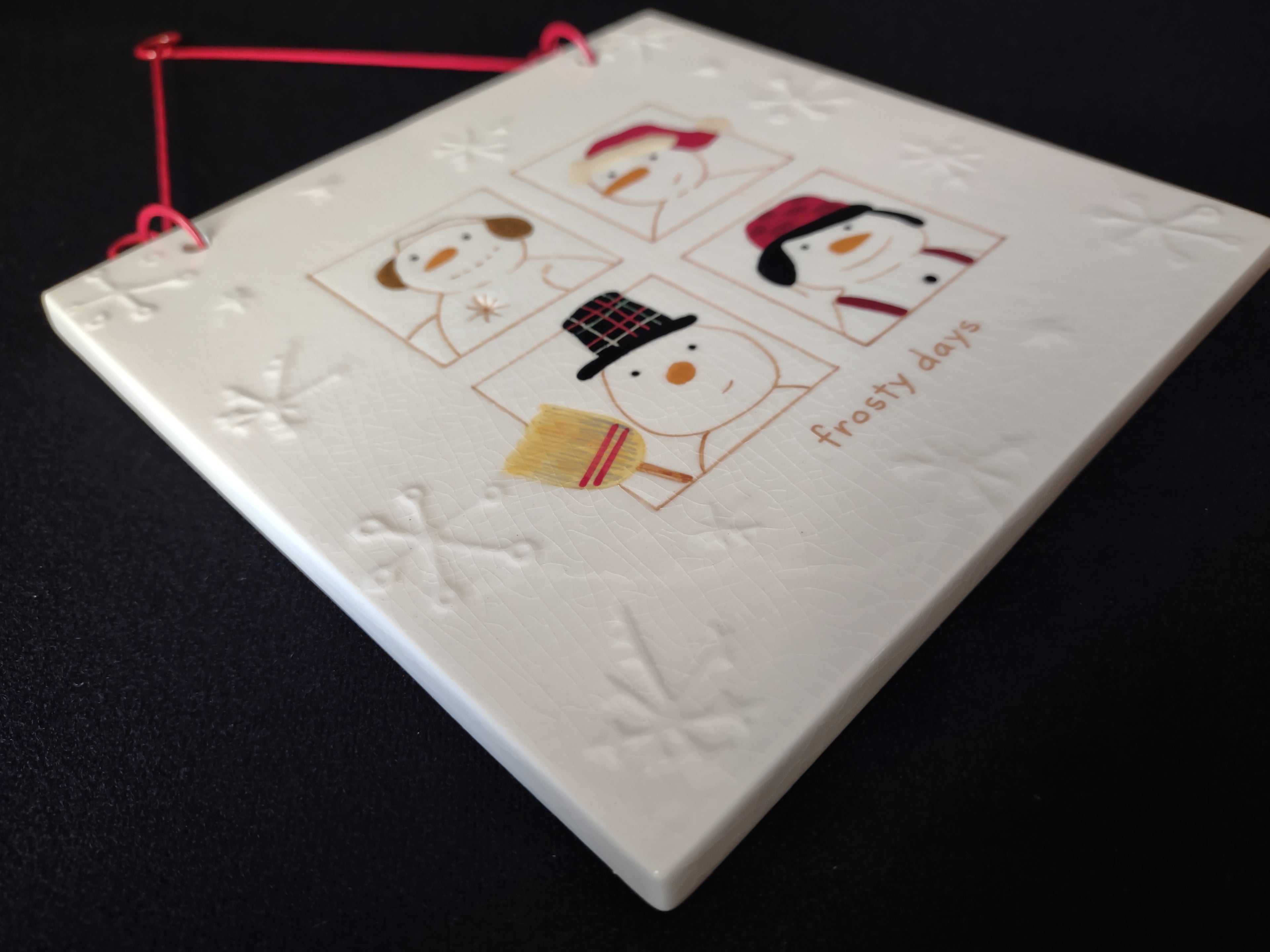 Hallmark Christmas Wall Hanging Trivet Snowman Frosty Days (lot 1694)