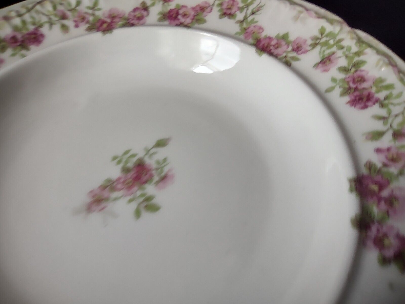 GDA Limoges Butter Dish NO LID Apple Blossom Garland Swag Ribbon (lot 749)