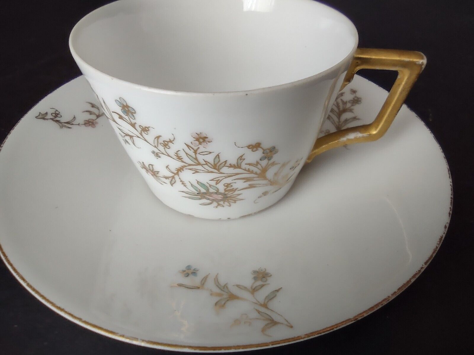 Vintage Demitasse Cup AK Limoges France Flower (lot 523)