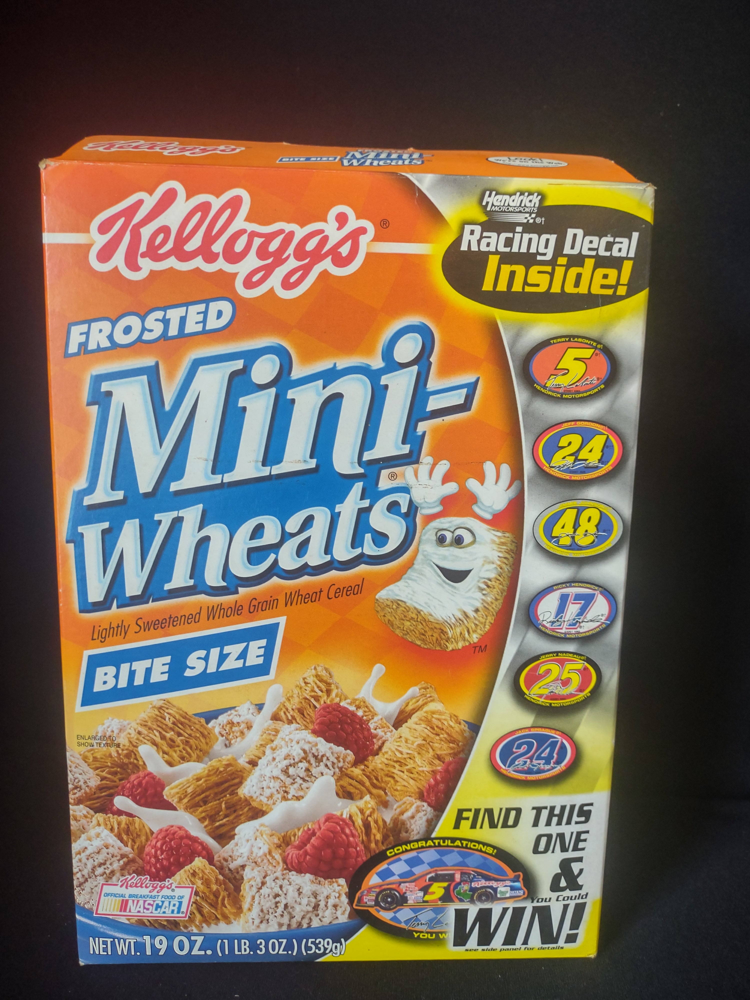 Vintage Collectible Kellog's Mini Wheats Box Terry Labonte Empty Box (lot 2172)