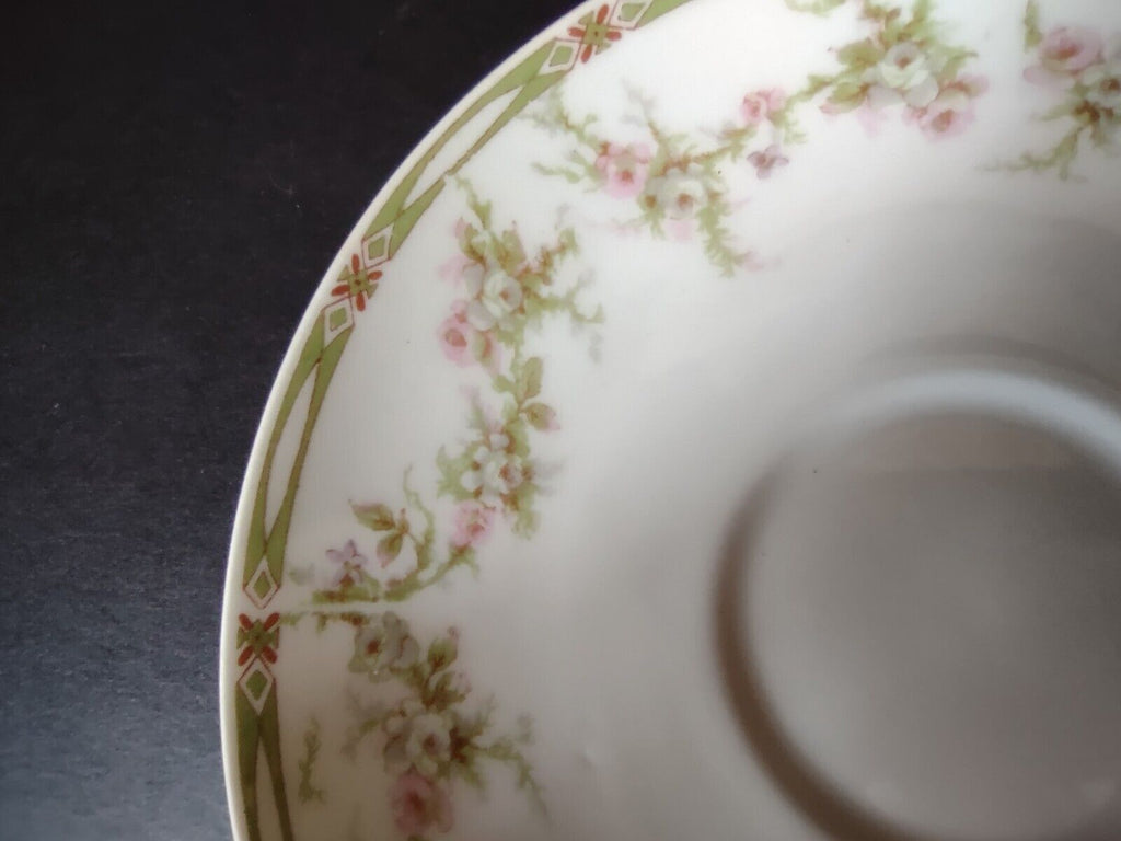 Haviland Limoges France Saucer Plate Gold Trim Pink Rose (lot 554)