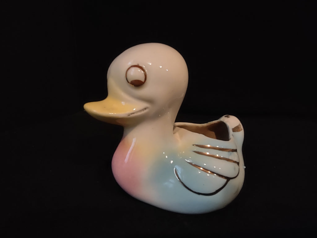 Neiman Ware 22 Carat Gold Accents Small Duck Planter 5" (lot 2784c)