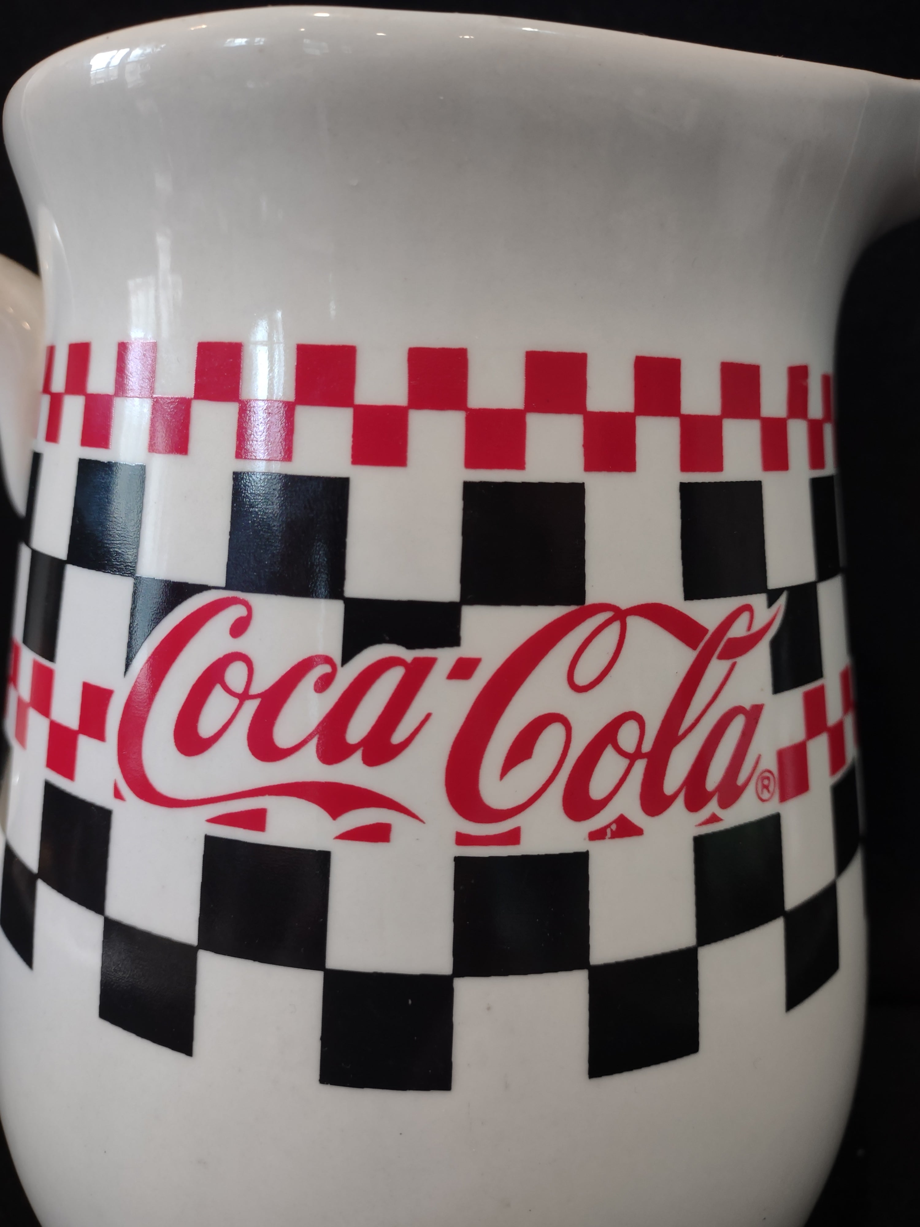 Vintage 1996 Coca Cola Pitcher Red Black Checkered (Lot 5421)