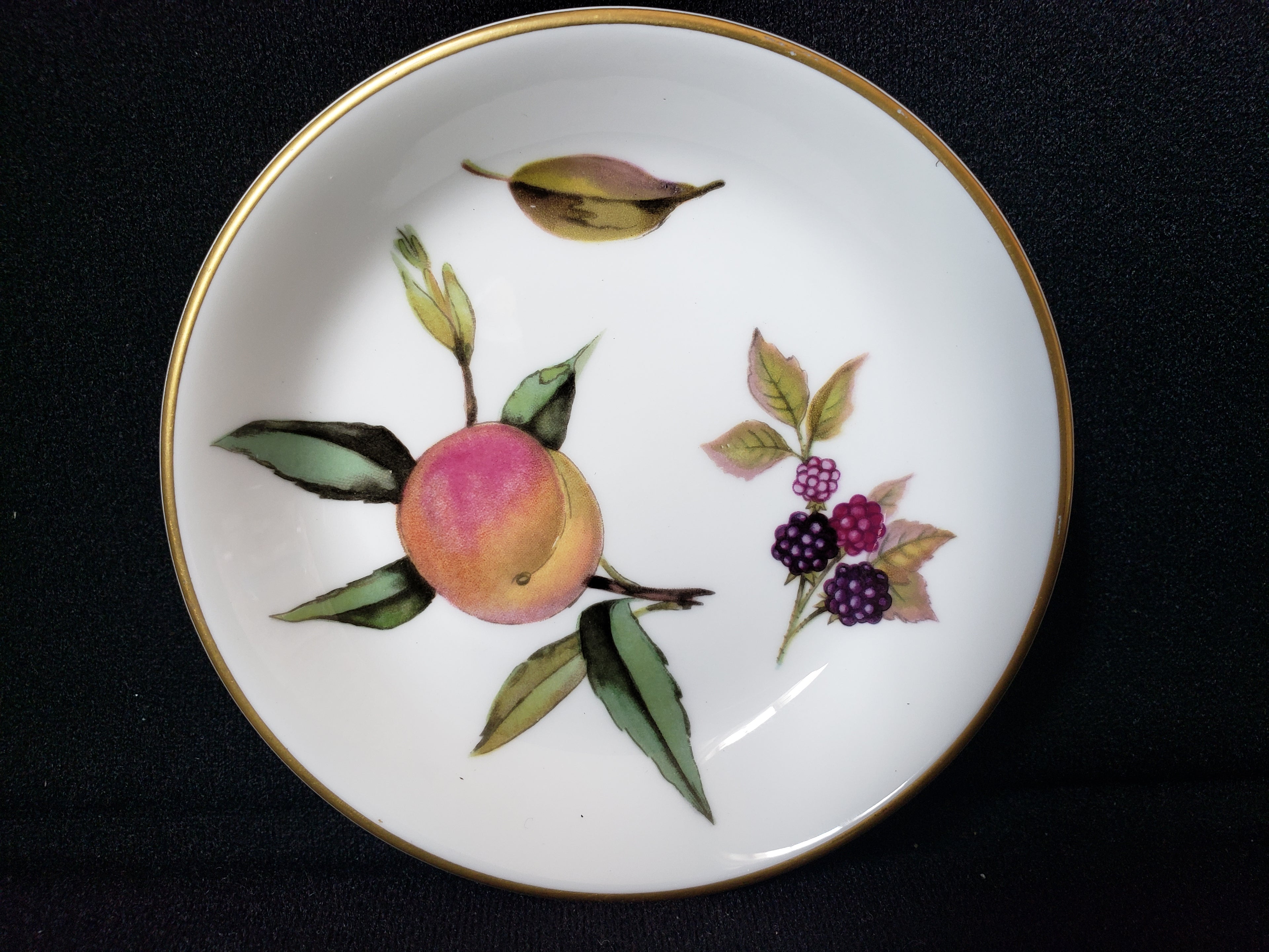 Vintage Royal Worcester Arden Small Coaster Dish 4" Gold Trim (lot 2080)