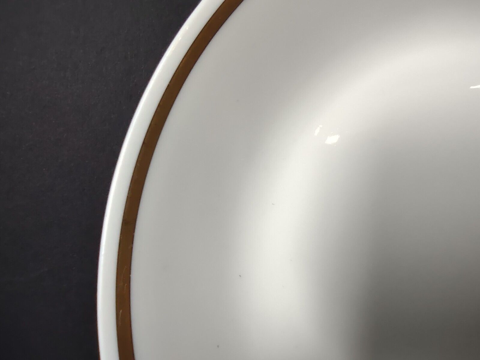 Haviland Limoges Gold & Black Trim White Coupe Soup Pasta Bowl (lot 668)