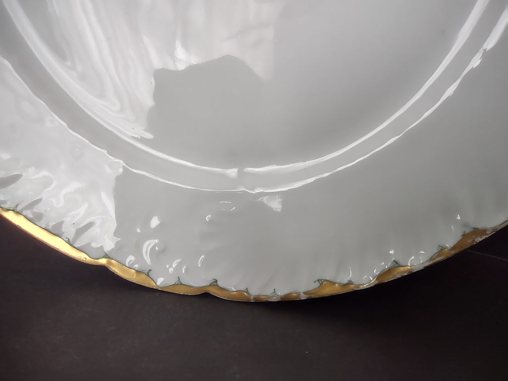 Wm. Guerin Limoges Dinner Plate Gold Trim French Chick Monogramm S (lot 985)