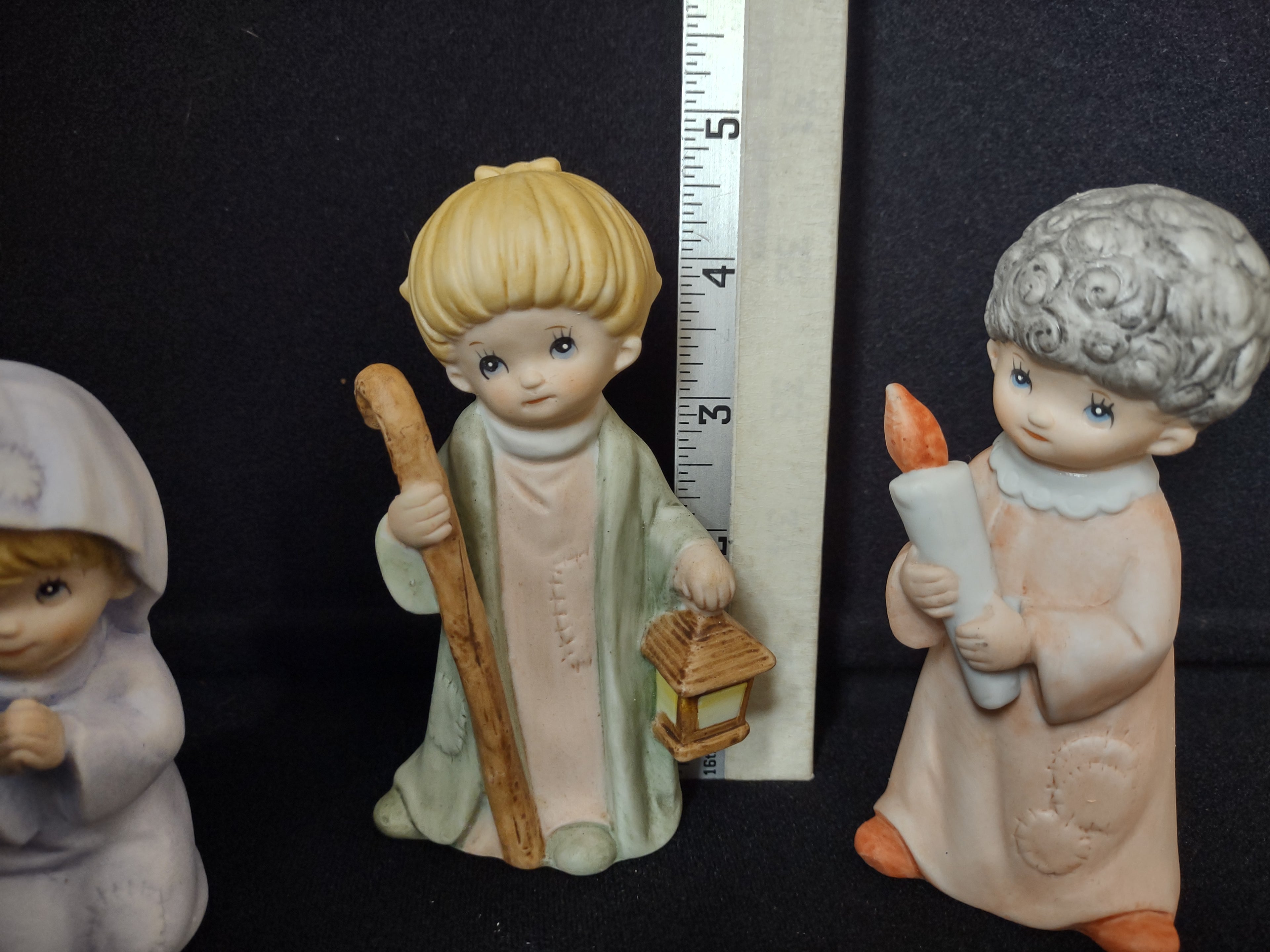 Vintage Homco Home Interiors Childrens Porcelain Pastel Nativity Set (lot 2427)