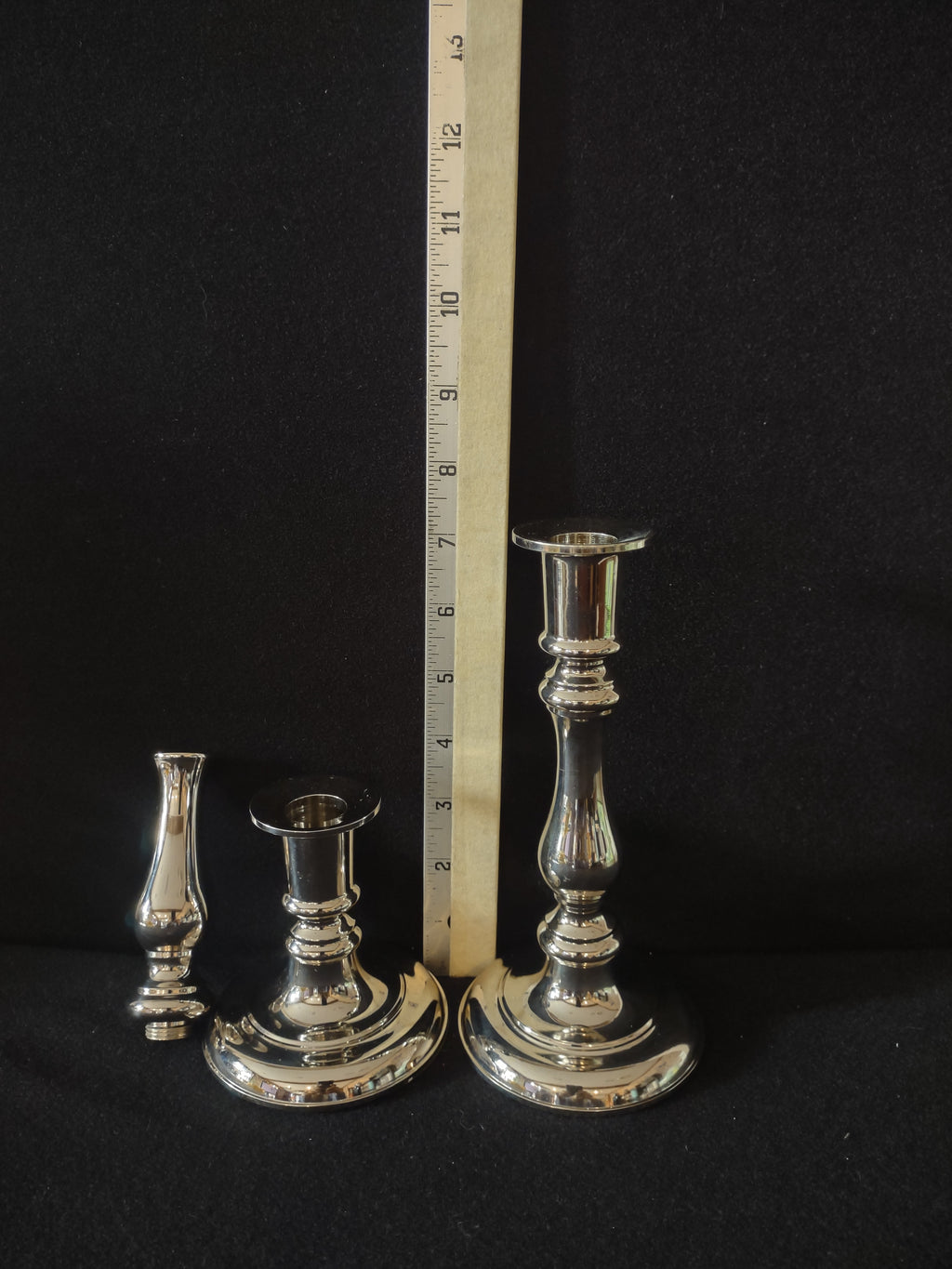 Vintage Silvertone Taper Candlestick Holder Adjusted 3.5 to 7 In. X 2 (Lot 4203)