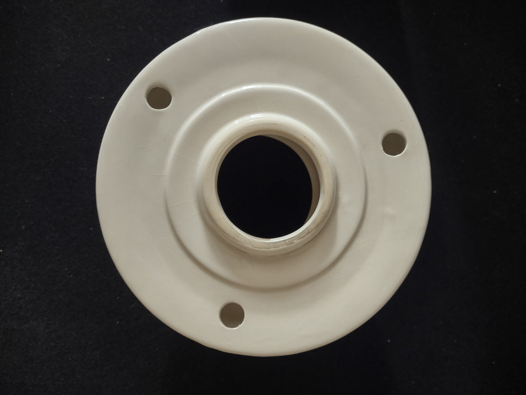 Vintage Christmas Ceramic Poinsettia Base Shade Candle Holder (Lot 3687)