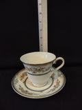 Vintage Minton Stanwood Teacup Saucer Bone China Blue Orange Green (Lot 5503)