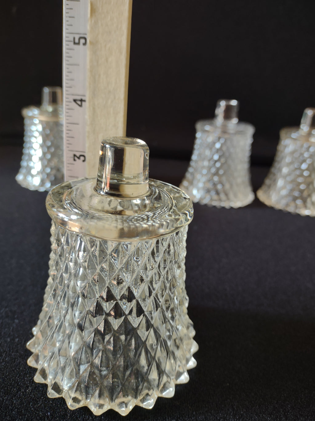 Vintage Home Interior Peg Votive Candle Holder x 4 Diamond Cut (lot 5401)