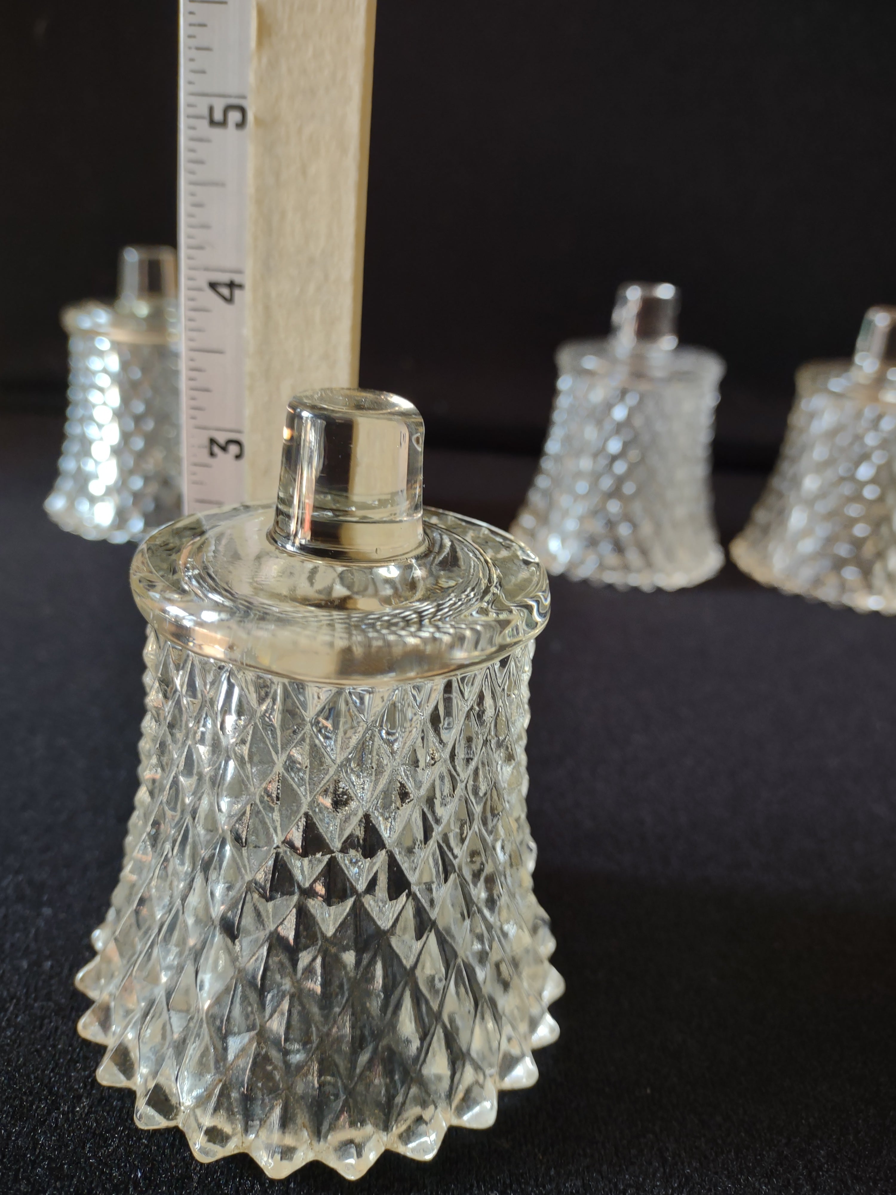 Vintage Home Interior Peg Votive Candle Holder x 4 Diamond Cut (lot 5401)