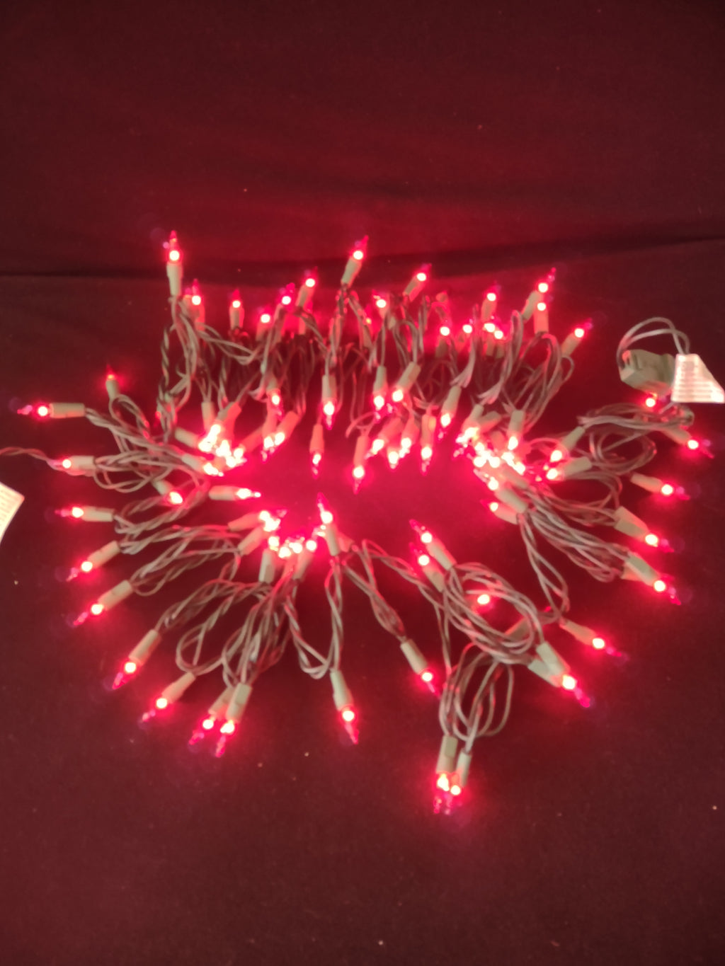 Vintage 100 Ct Christmas Red Mini Lights 4 packs 21.9' Long Each (Lot 4063)